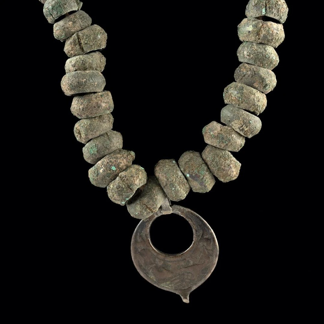 Luristan Bronze Bead Necklace with Seljuk Pendant