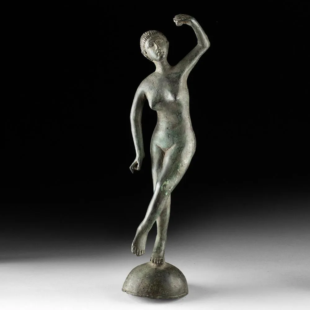 19th C. Neoclassical Brass Statue of Nude Woman