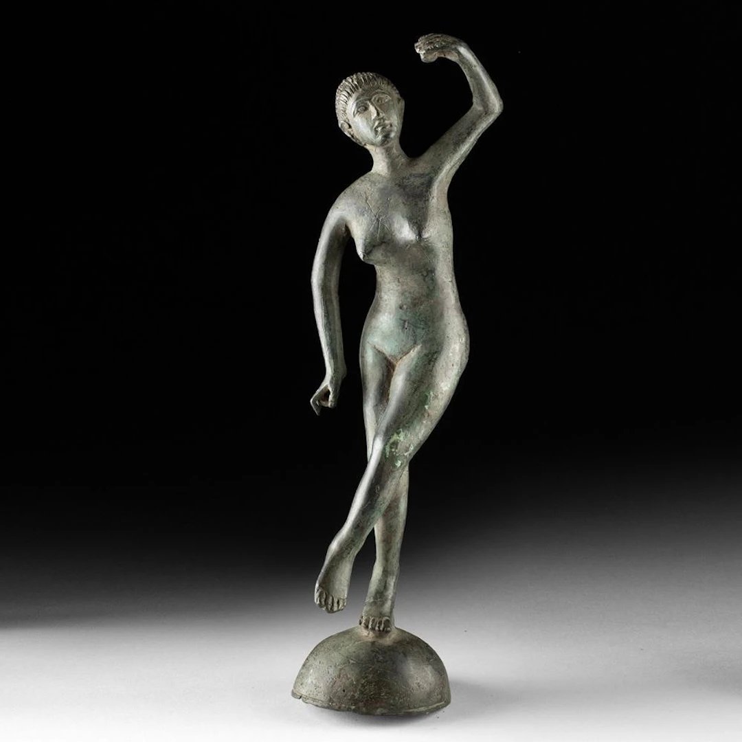 19th C. Neoclassical Brass Statue of Nude Woman