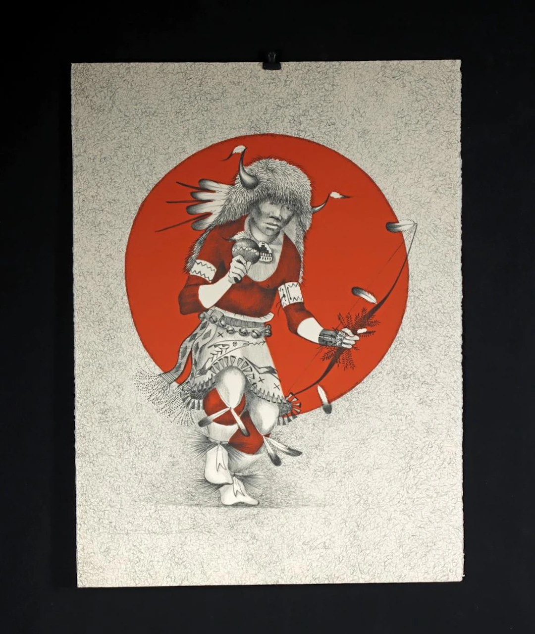 Patrick Swazo Hinds "Buffalo Dancer" Lithograph (1972)