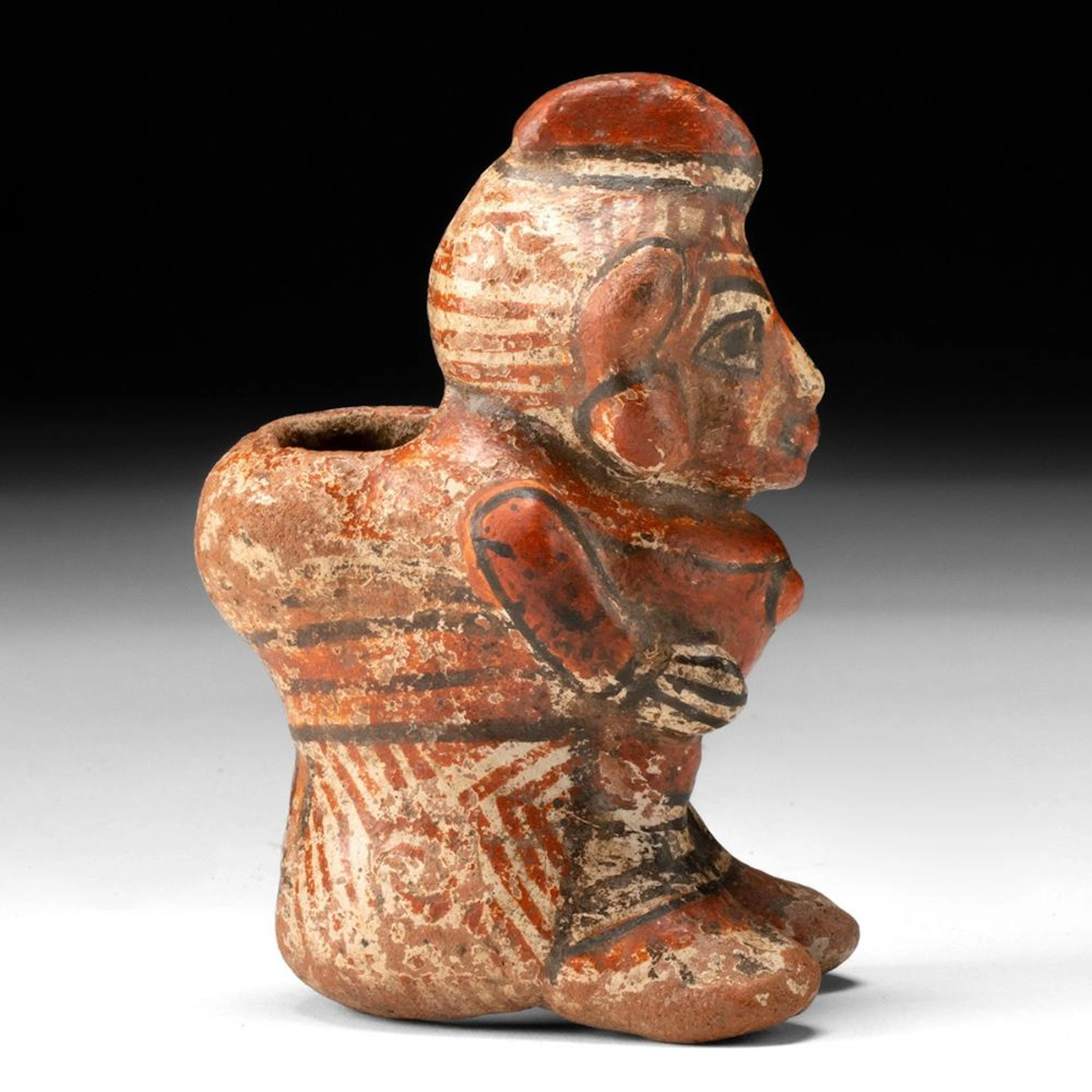 Nicoya Polychrome Hunchback Figure with Open Hump