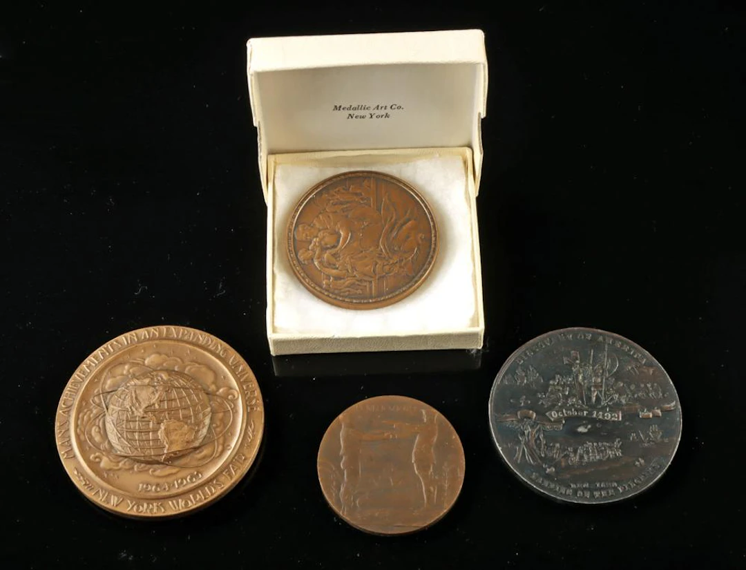 4 Commemorative Medals, U.S. & France, Medallic Art Co.