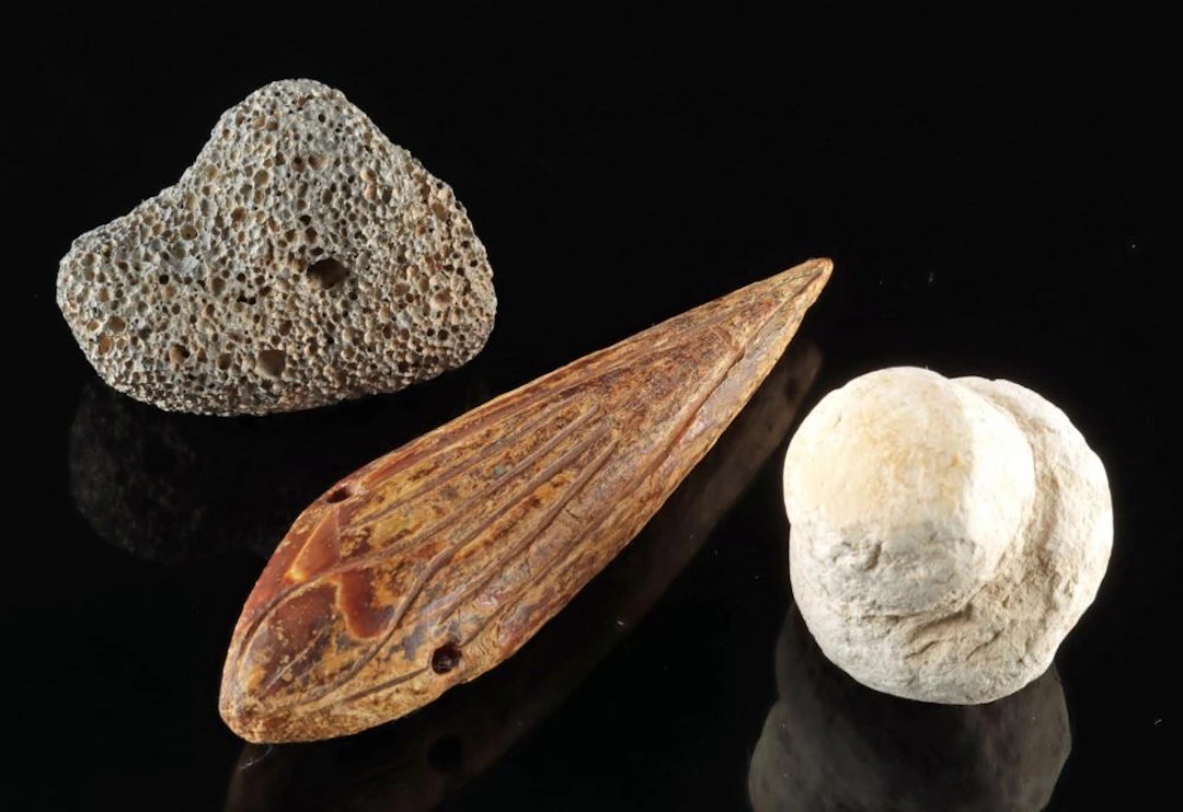 Inuit Walrus Ivory Fish Lure & Pumice / Stone Sinker