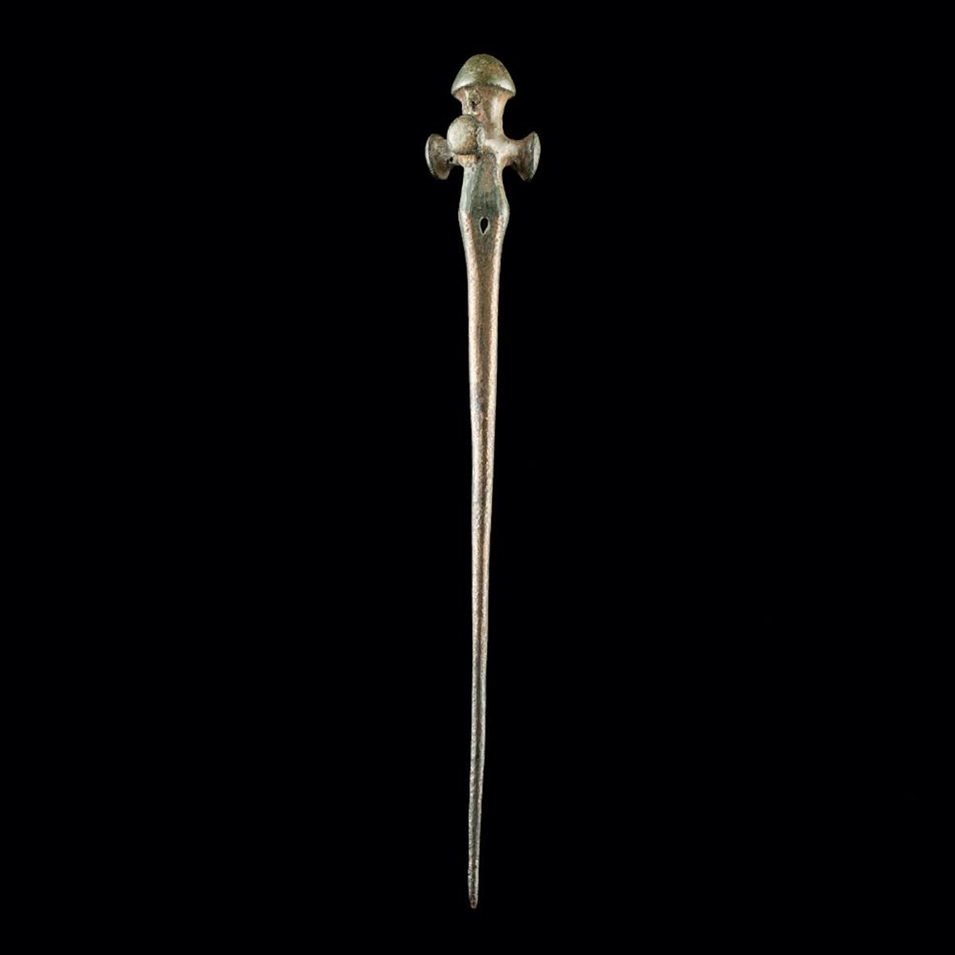 Luristan Bronze Cloak Pin, Cruciform Finial, Zagros