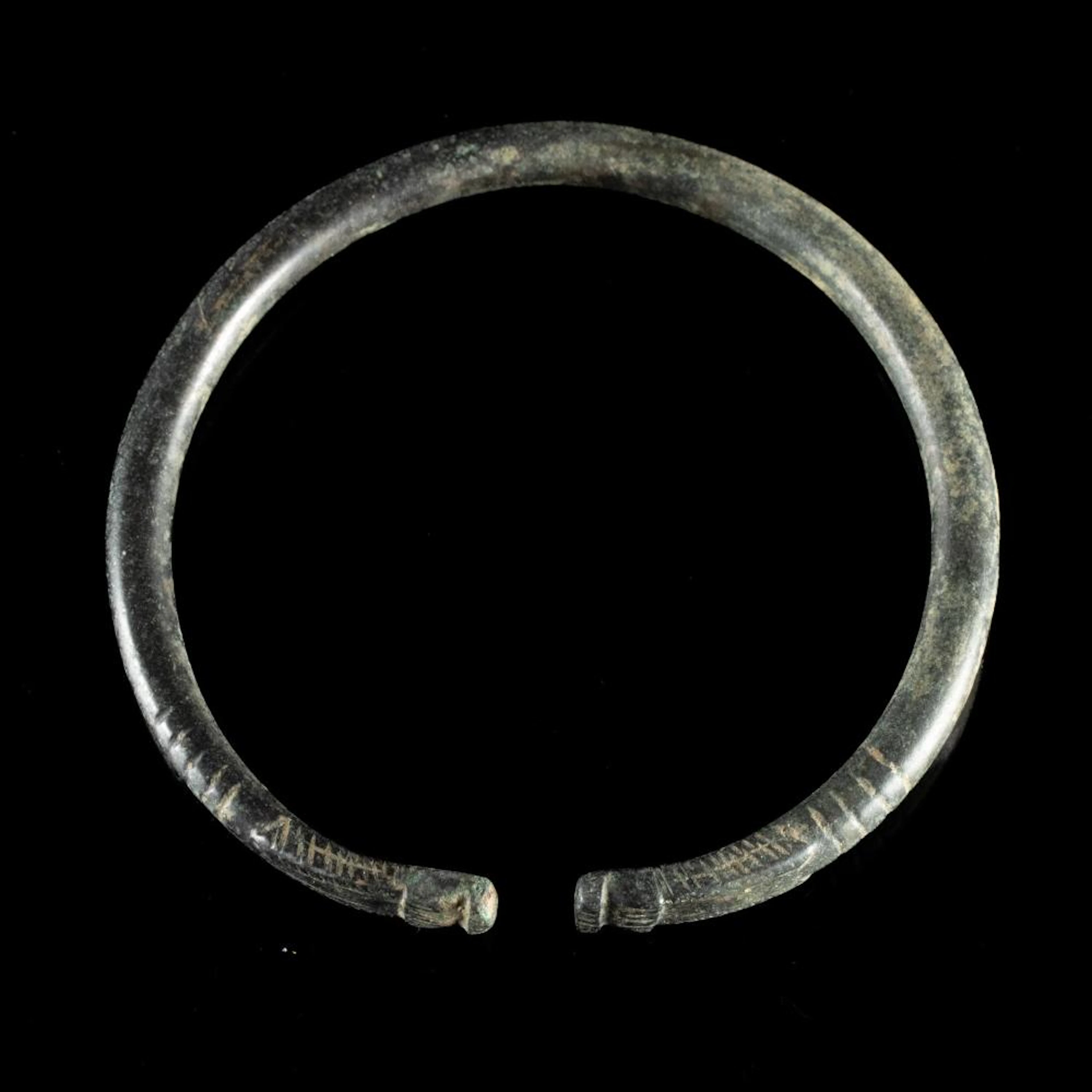 RomanBronze Snake Head Torc Style Bracelet