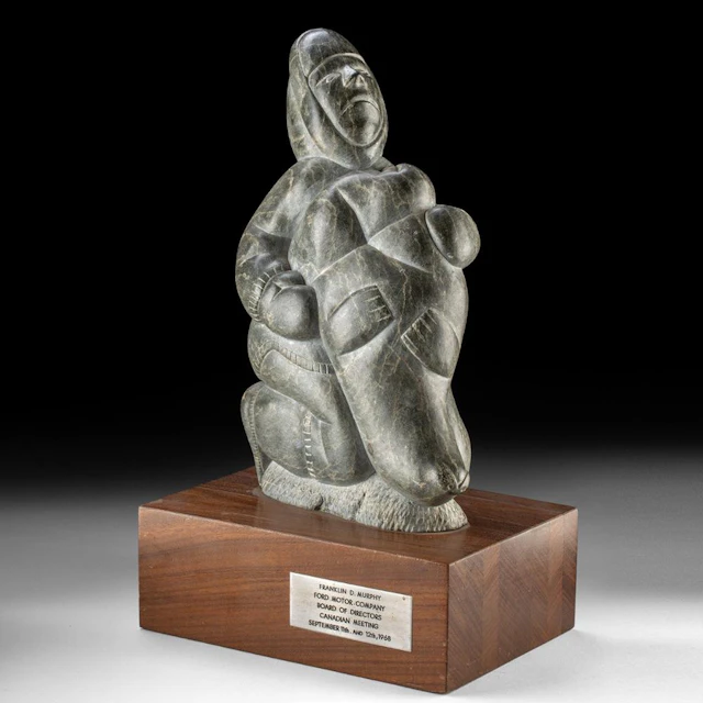 Inuit Soapstone Seal Hunter with Catch | Ford Motor Co.