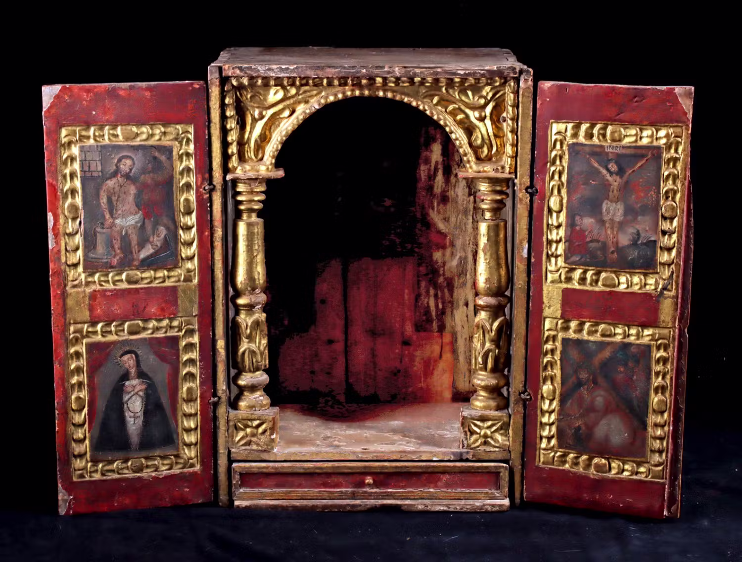 18th C. Cusco School Oratorio Portátil, Viceregal Peru, ex-Holler & Saunders