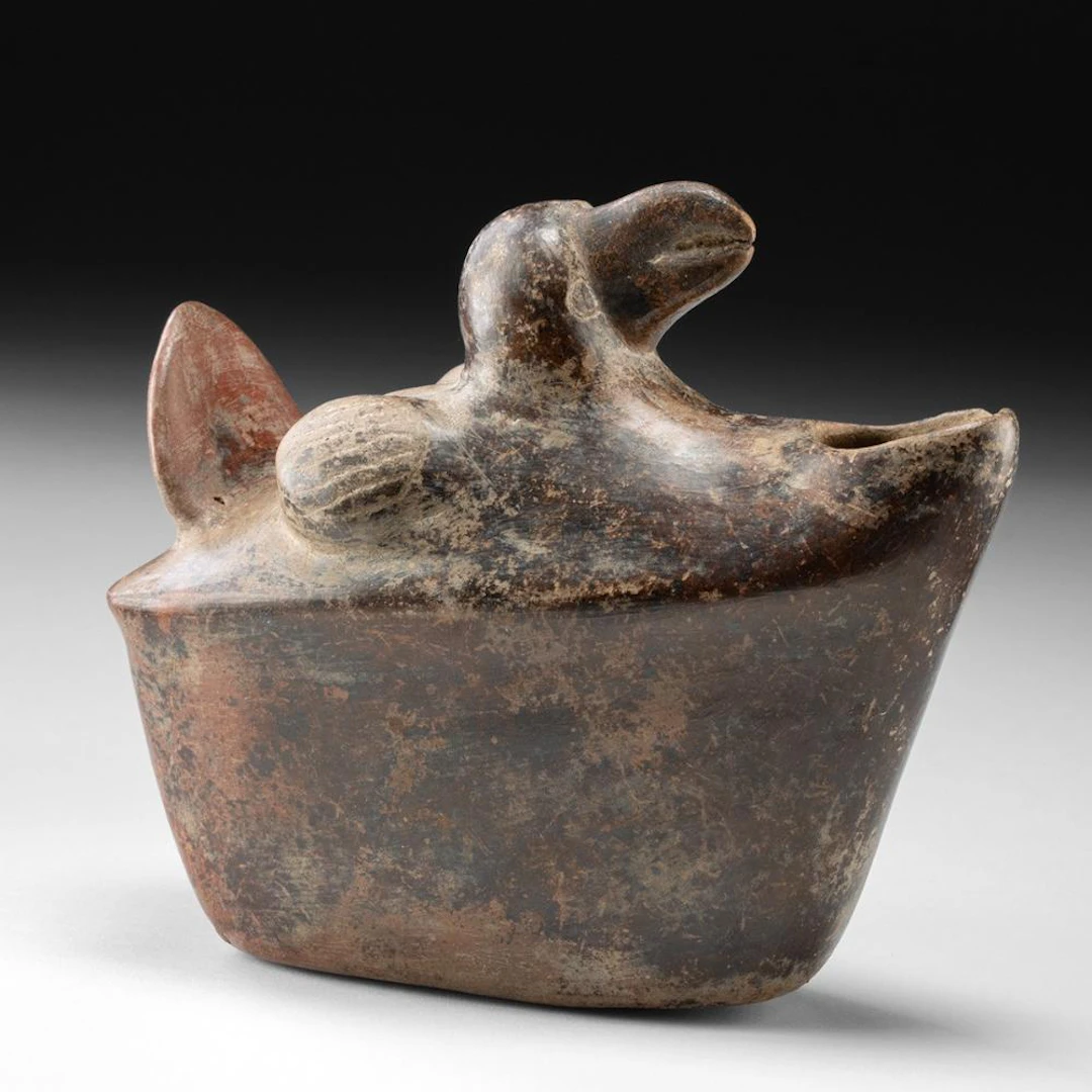 Colima Redware Parrot Effigy Pouring Vessel
