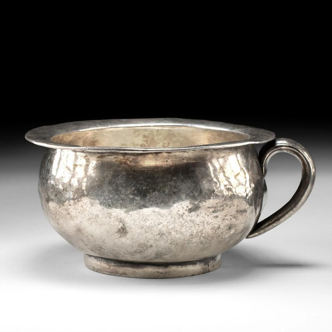 18th C. Peruvian Colonial Chamber Pot, Hammered Bacinica