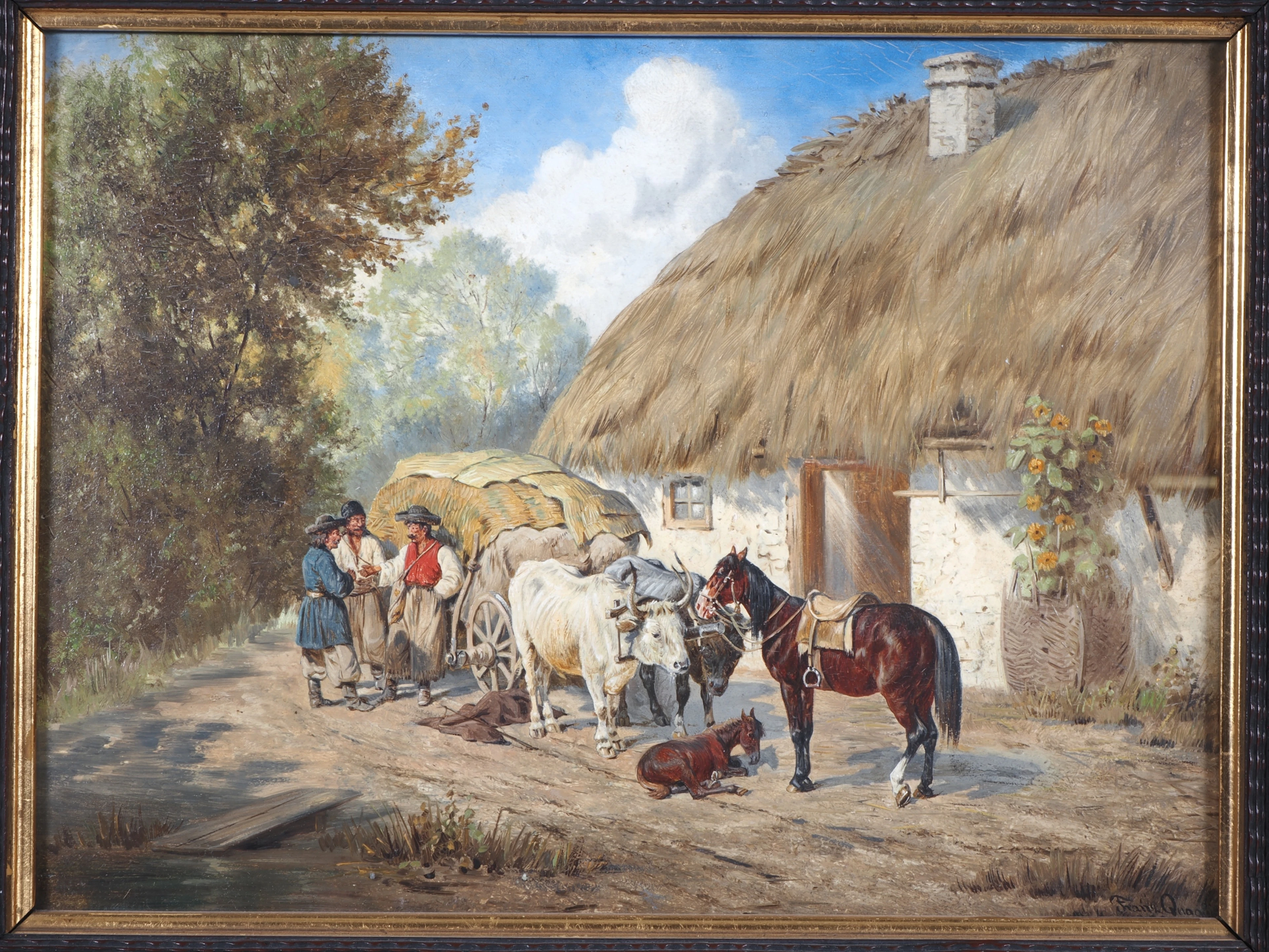 Los 96: Franz Quaglio (1844, München - 1920) - Bauernhof in der Puszta, 1902