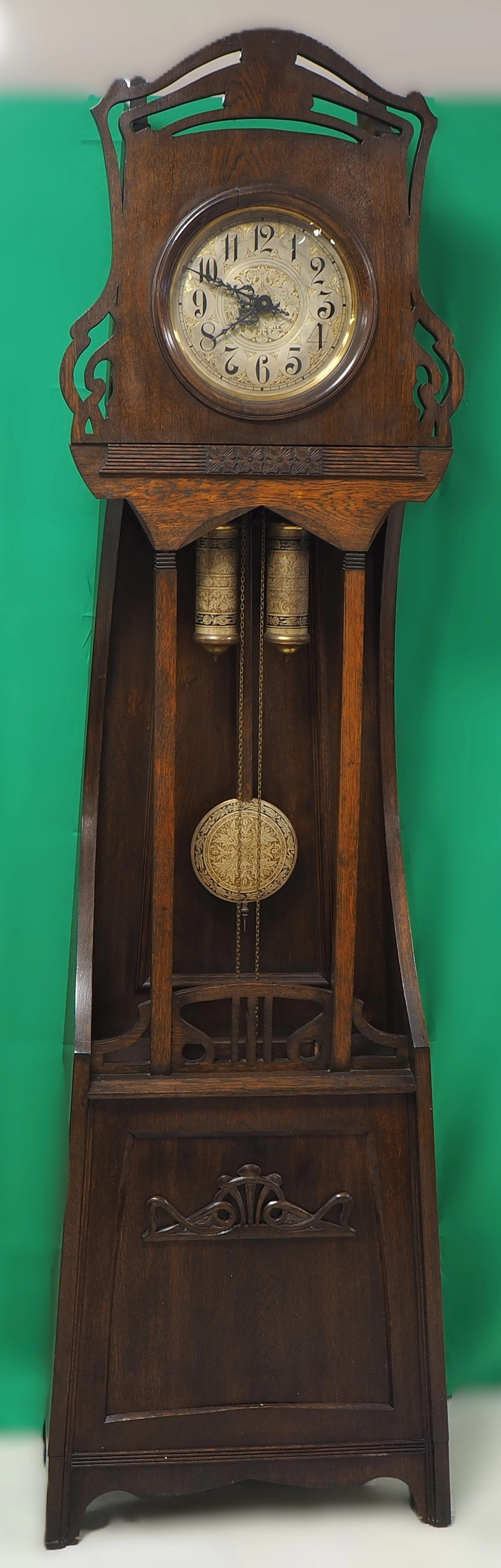 Los 593: Freischwinger Standuhr, Jugendstil, um 1900