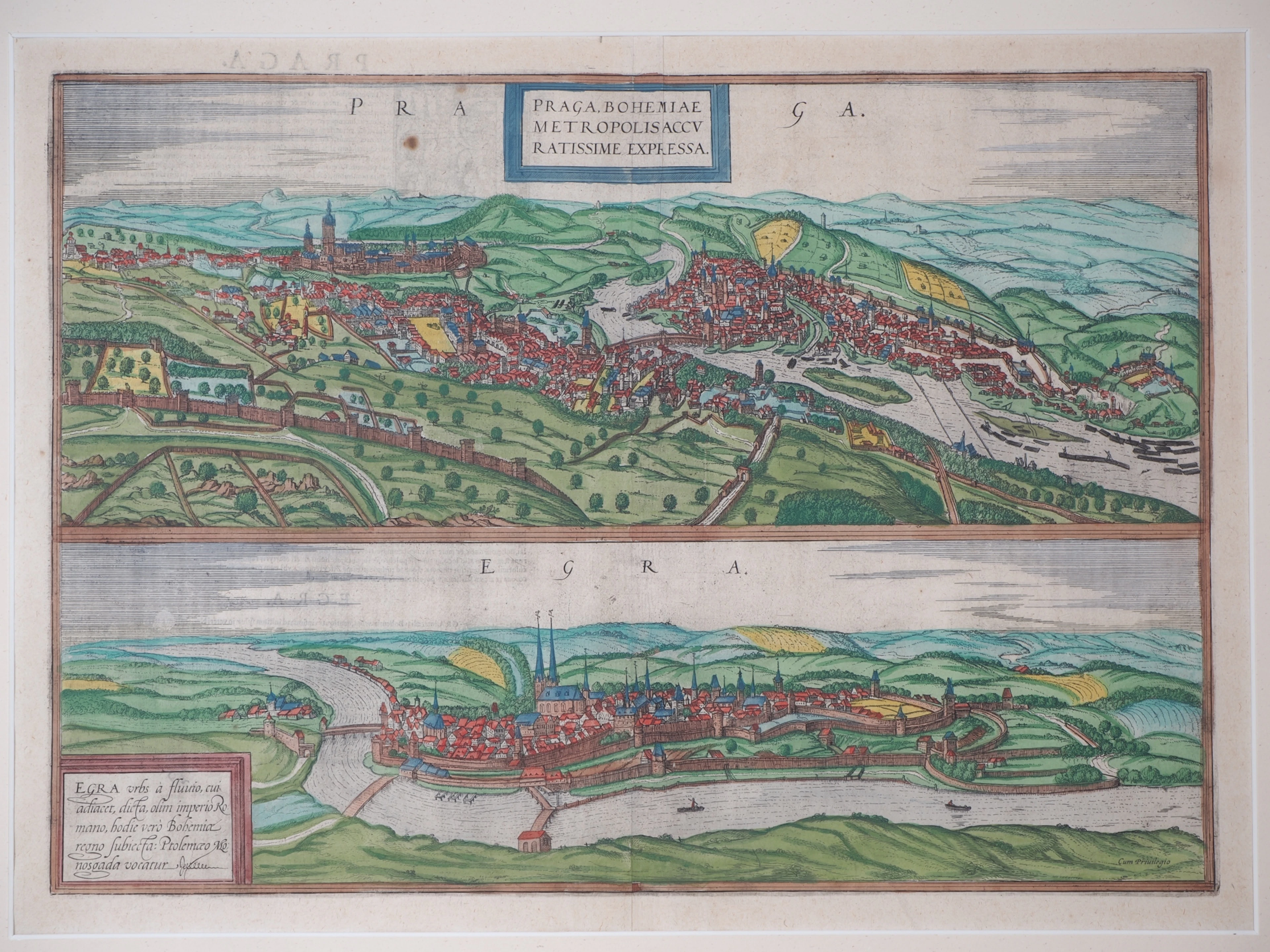 Los 234: Braun & Hogenberg Stadtansicht Prag und Egra, 1572
