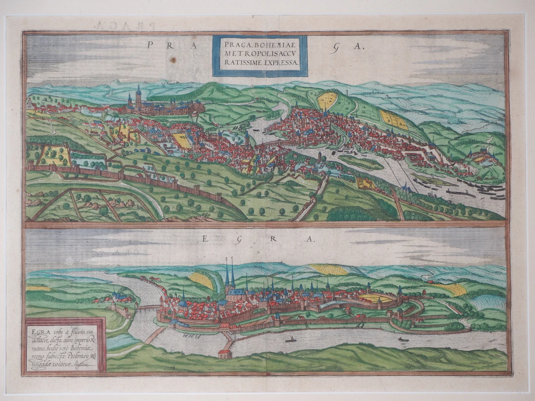 Los 234: Braun & Hogenberg Stadtansicht Prag und Egra, 1572