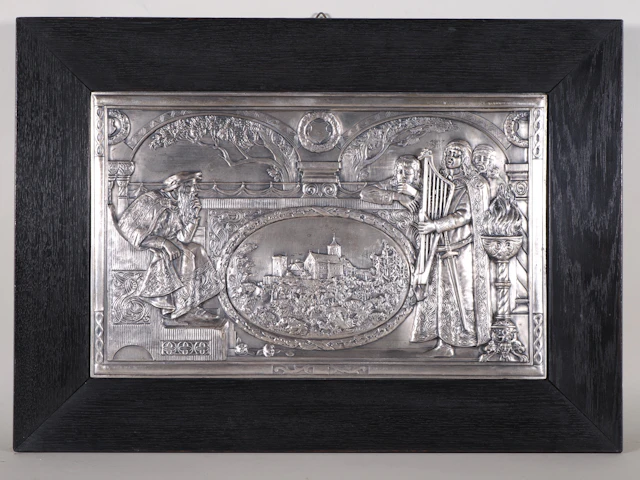 Los 837: Relief Bild im Rahmen um 1900