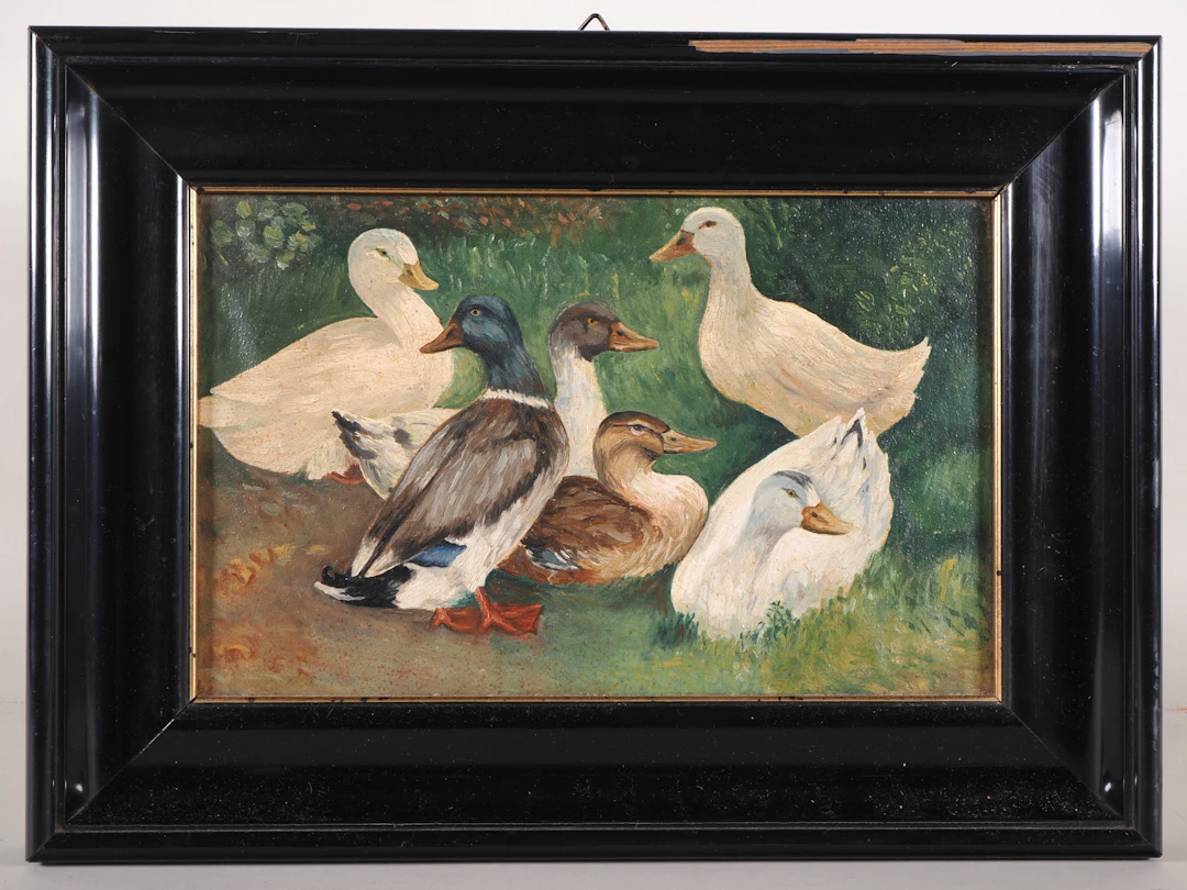 Los 93: Kleines Gemälde, Enten Familie um 1900