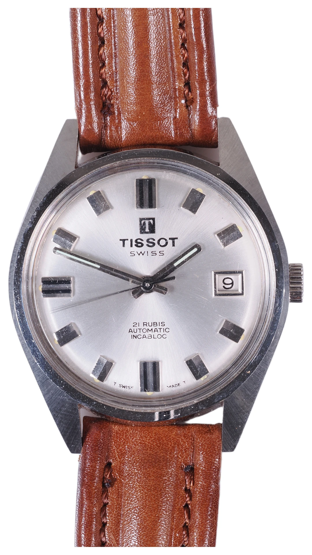 Los 664: Tissot Armbanduhr Automatic Edelstahl mit Lederarmband