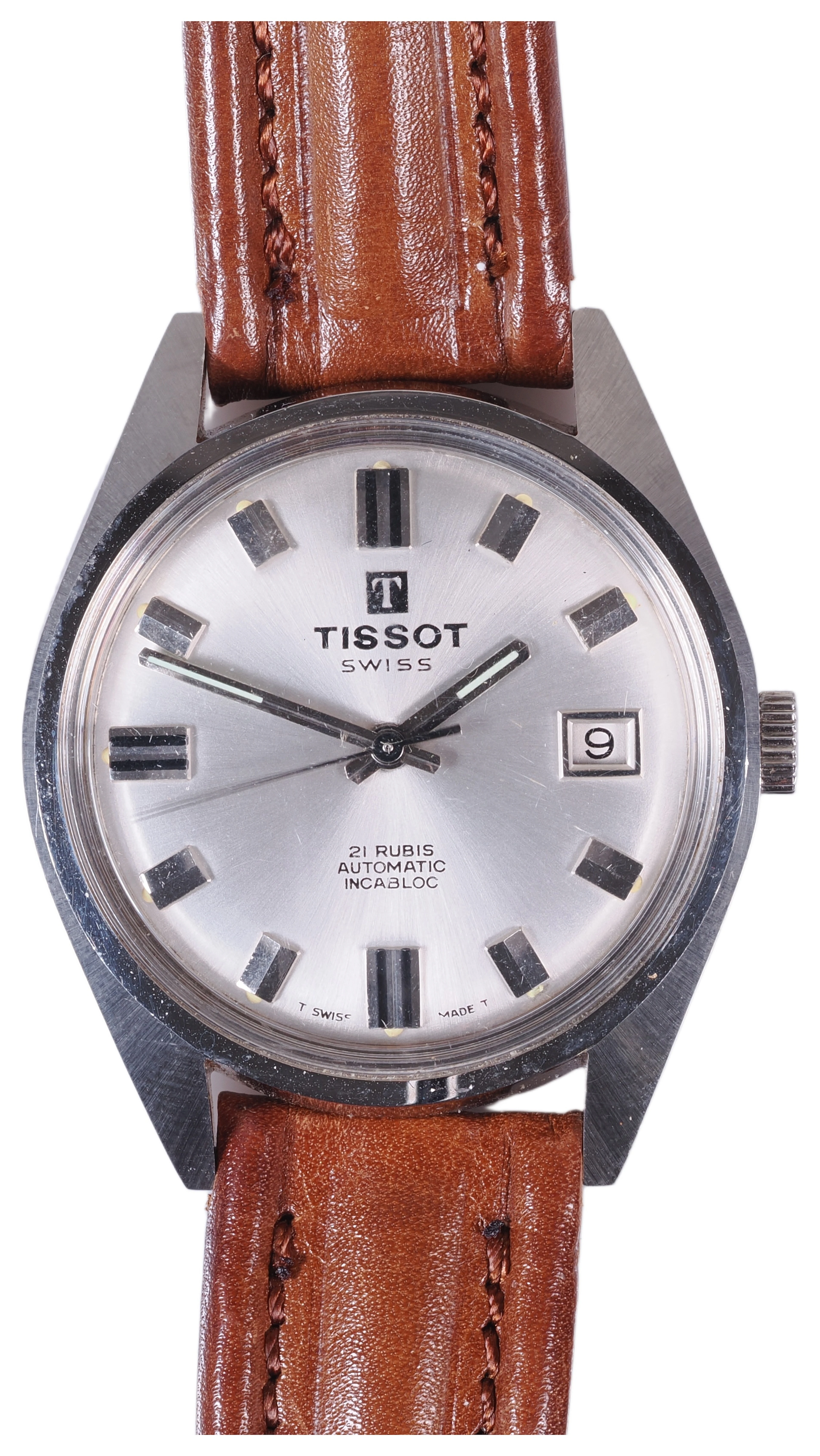 Los 664: Tissot Armbanduhr Automatic Edelstahl mit Lederarmband