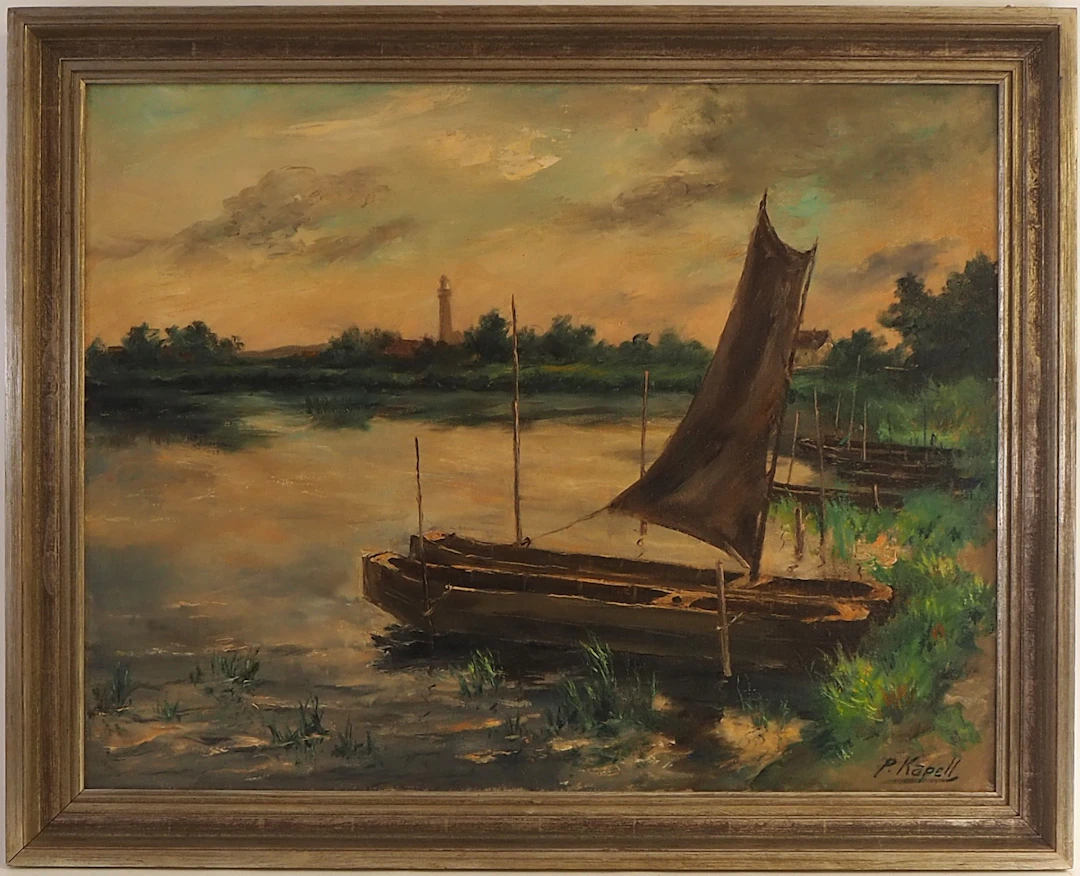 Los 103: Paul Kapell (1876-1946), Boote am Ufer um 1920