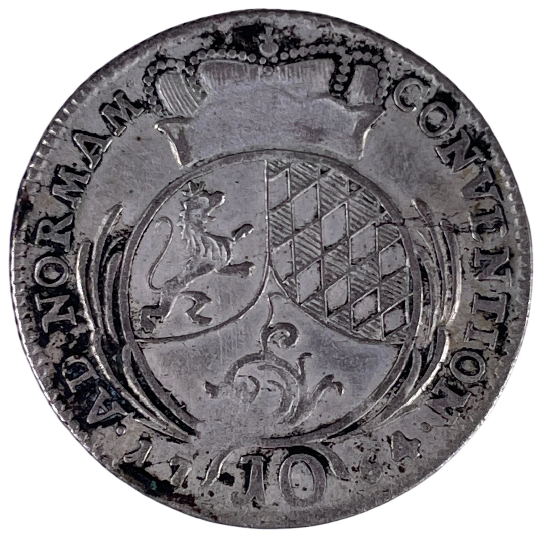 Los 1429: Kurpfalz Karl Theodor 10 Kreuzer Silbermünze nach dem Konventionsfuß