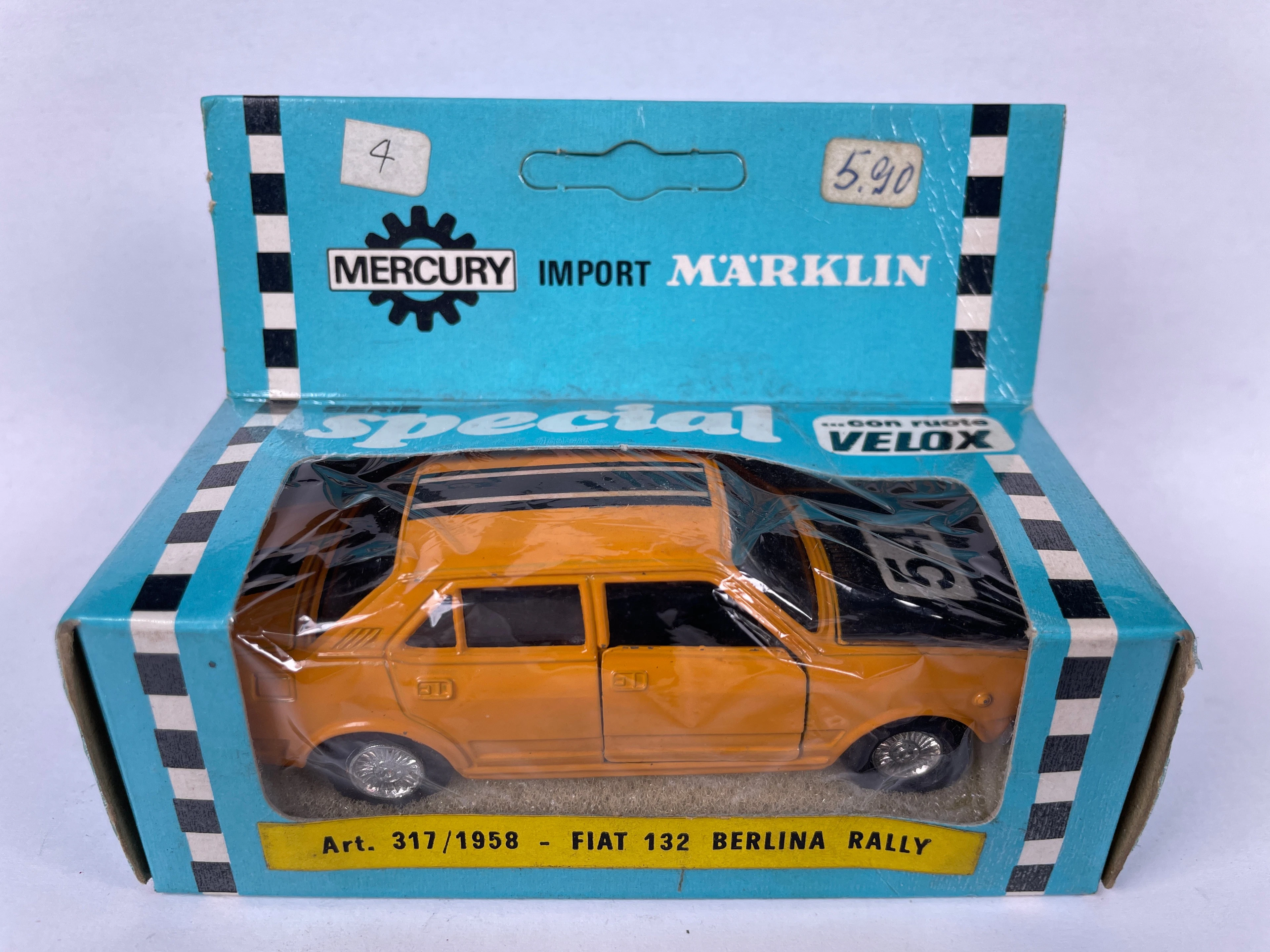 Los 1987: Mercury Import Märklin Modellauto Fiat 132 Berlina Rally in OVP