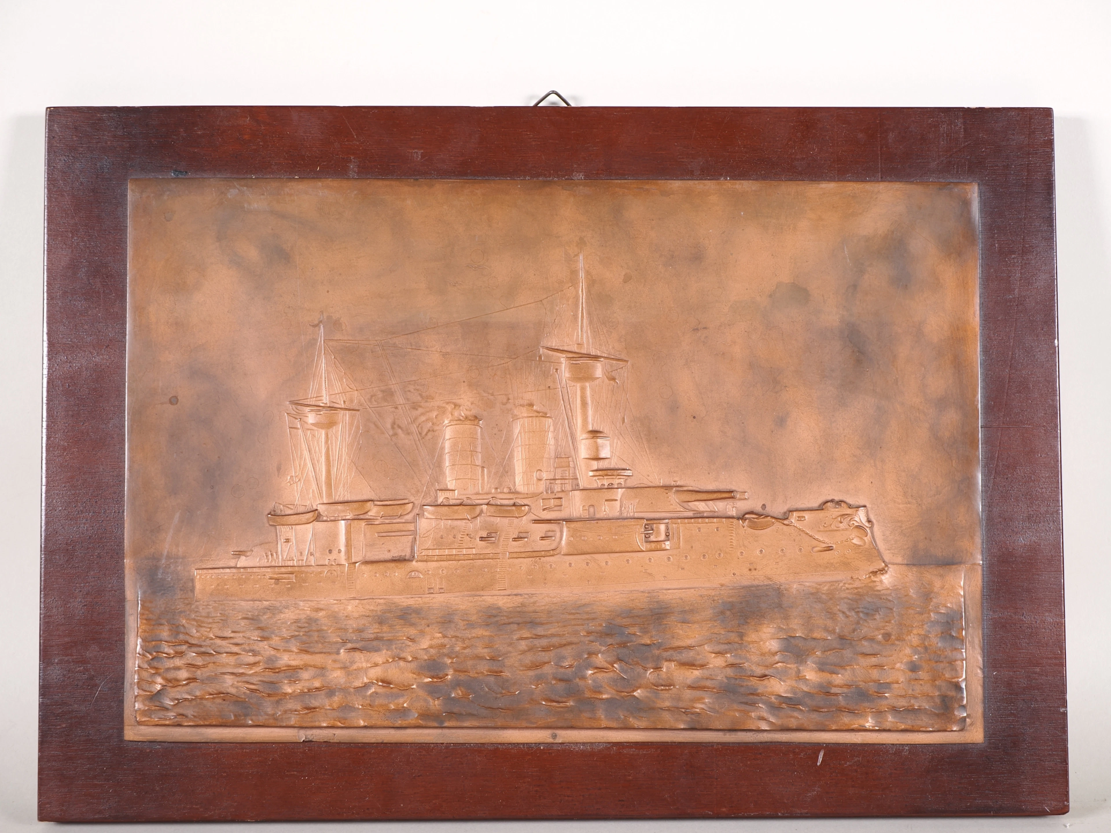 Los 2451: Bronze Relief SMS Kurfürst Panzerschiff Friedrich Wilhelm