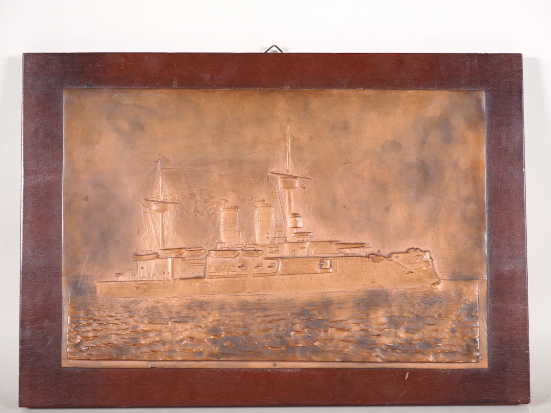 Los 2451: Bronze Relief SMS Kurfürst Panzerschiff Friedrich Wilhelm
