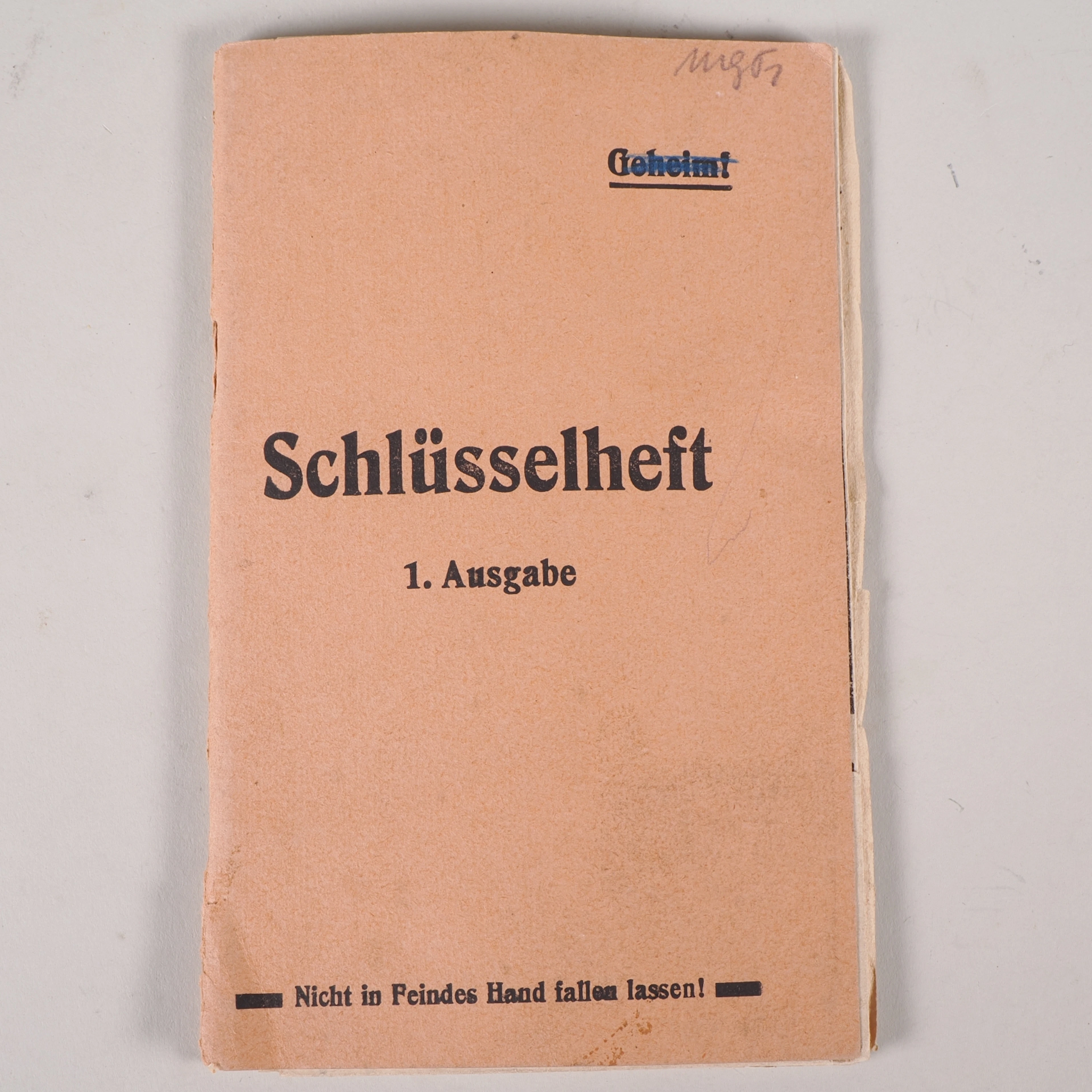 Los 2356: Geheim Schlüsselheft 1.Weltkrieg Geheimklappe Nr.10 von 1918