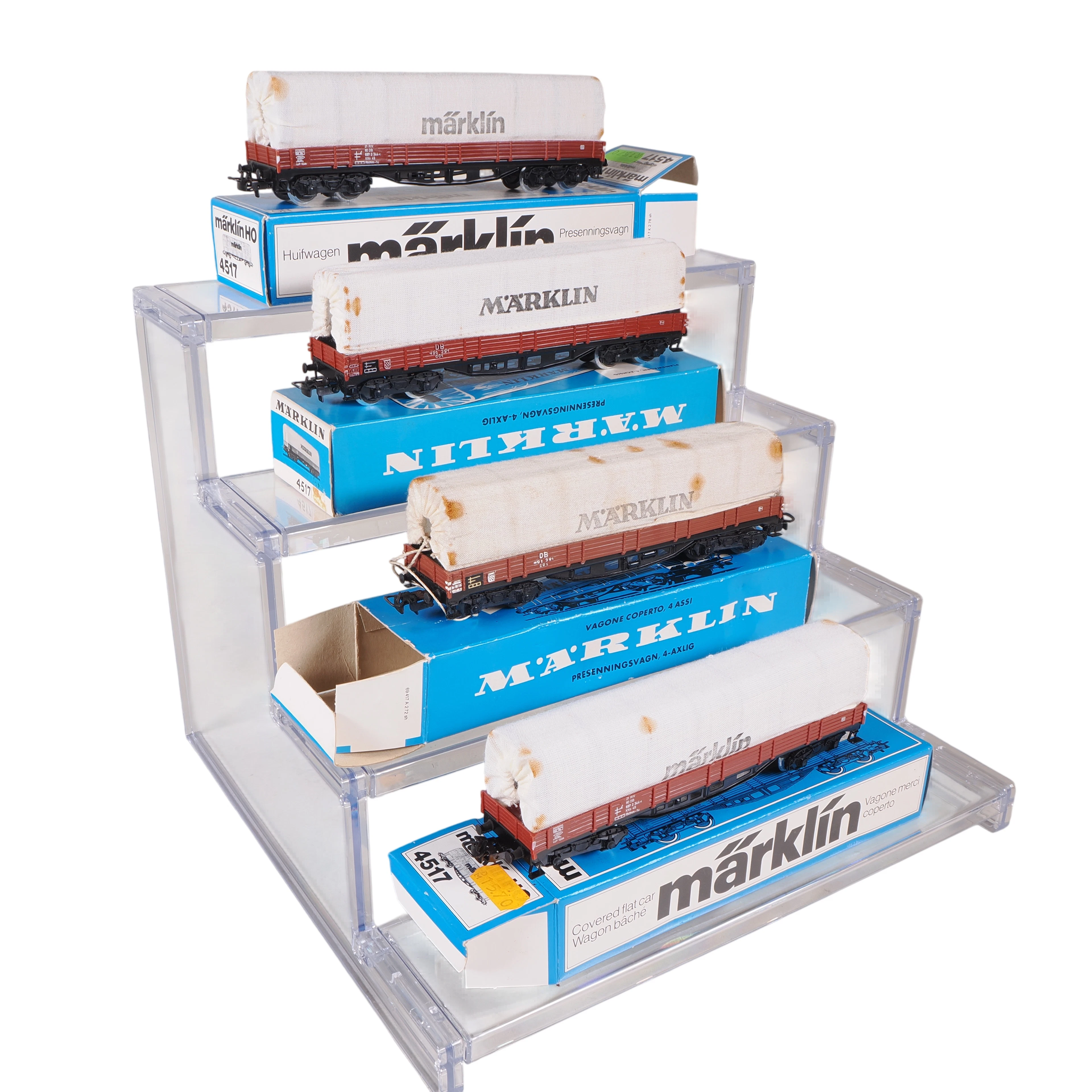 Los 1818: Ein Konvolut aus vier Märklin Planenwagen Modell 4517 in OVP