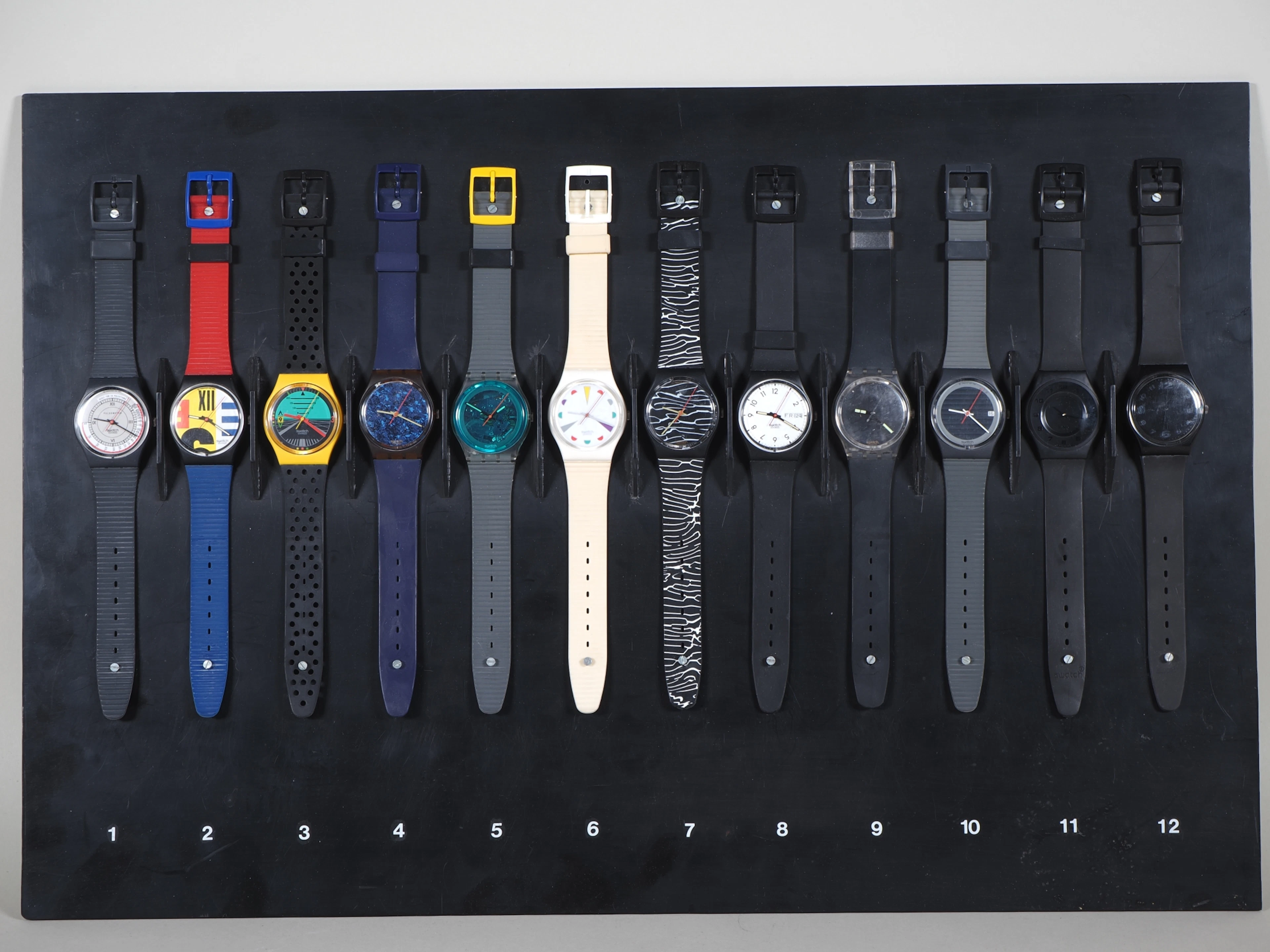 Los 660: Swatch Vintage Uhrentafel 1980er, wohl Prototypen oder Erstauflagen