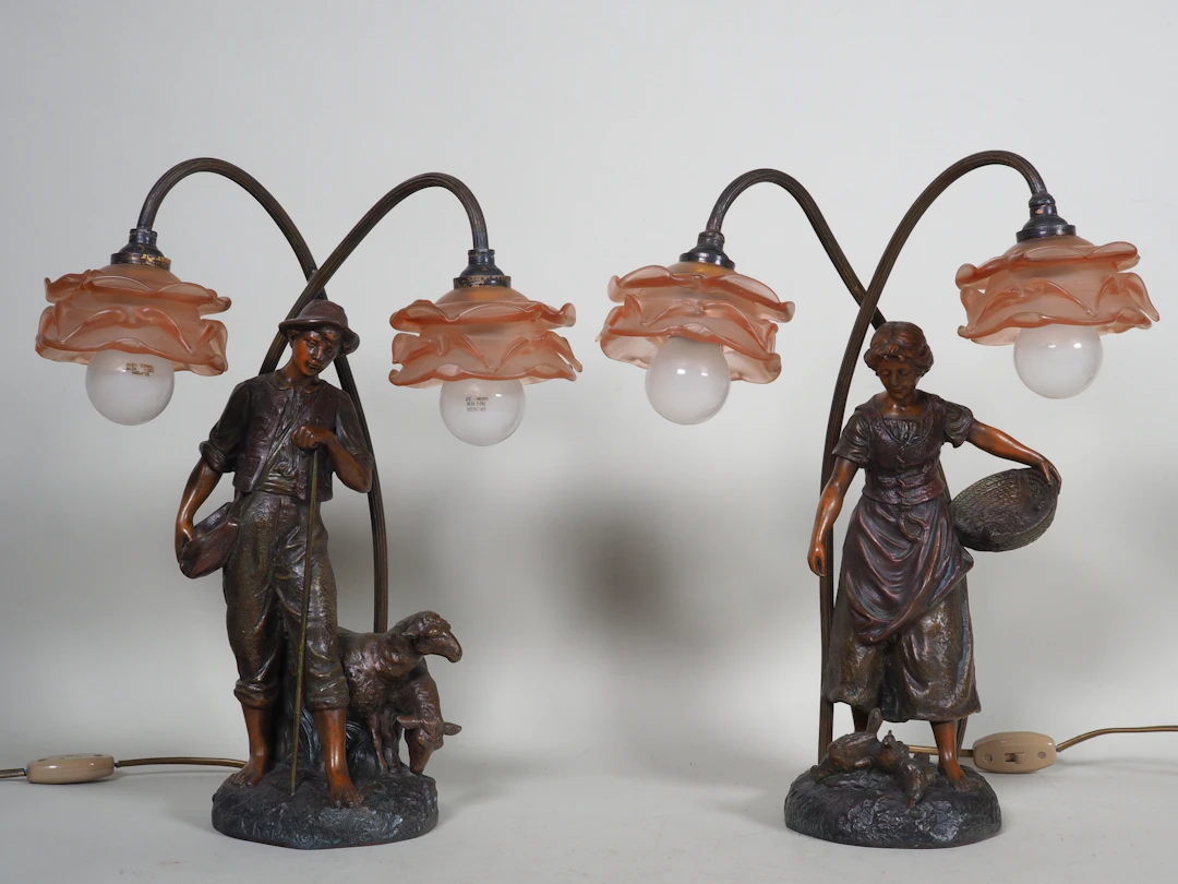 Los 913: Paar figürliche Lampen um 1900