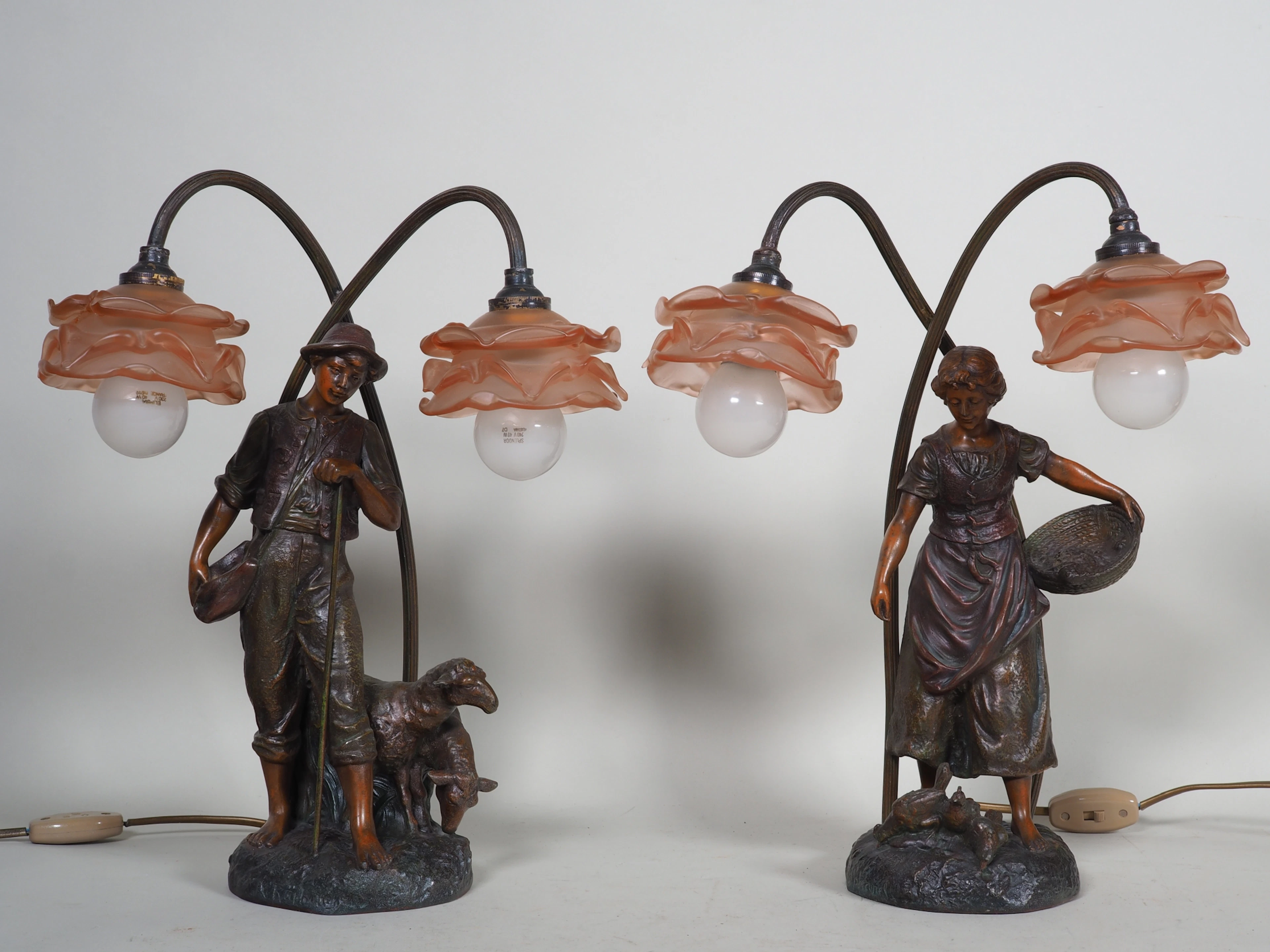 Los 913: Paar figürliche Lampen um 1900