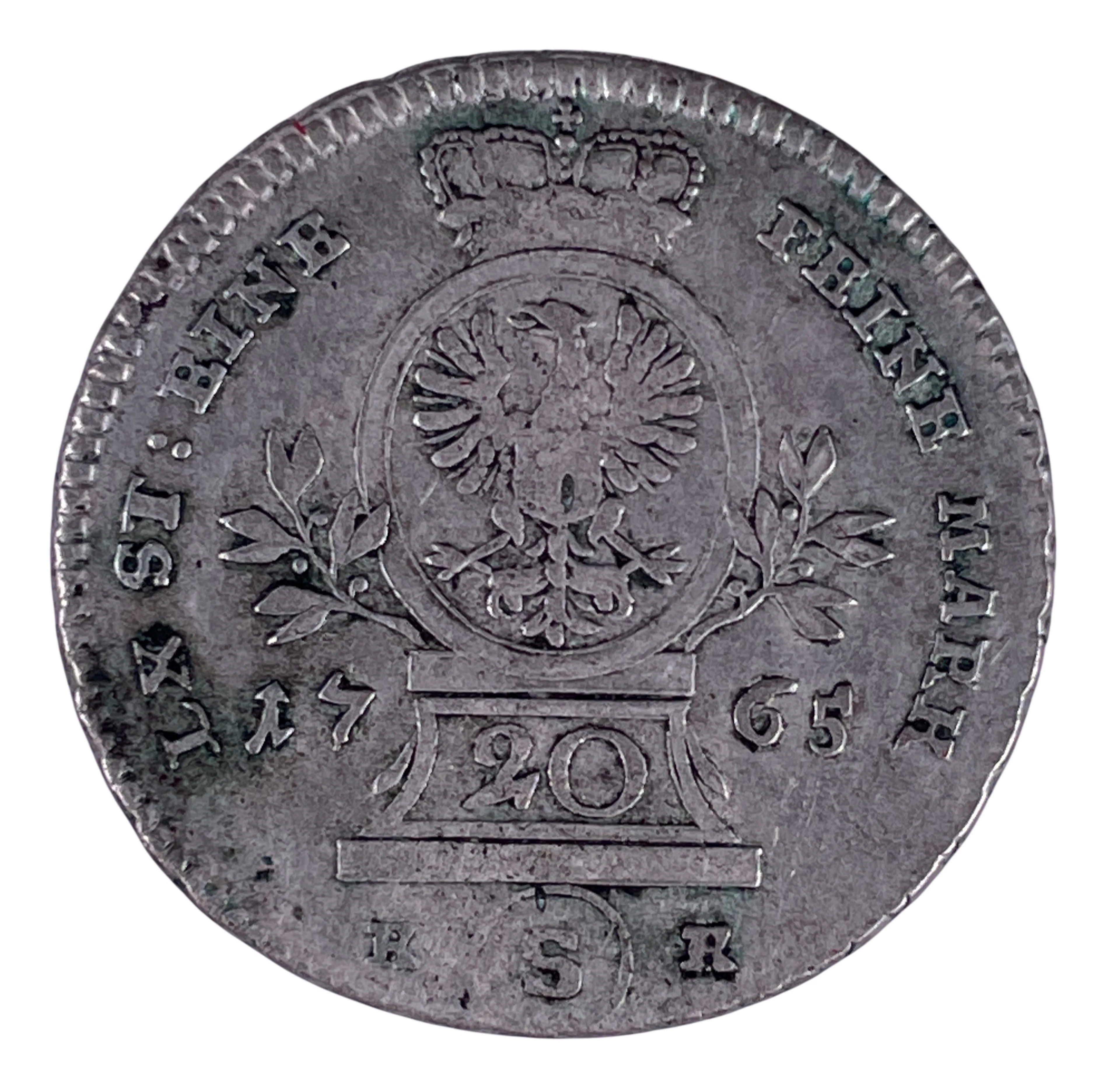 Los 1424: Silberne 20 Kreuzer Münze Brandenburg-Ansbach Christian