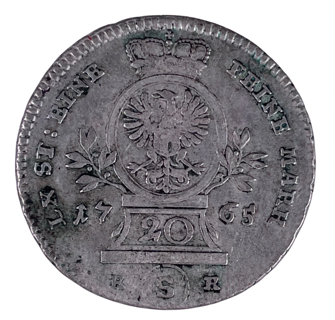 Los 1424: Silberne 20 Kreuzer Münze Brandenburg-Ansbach Christian