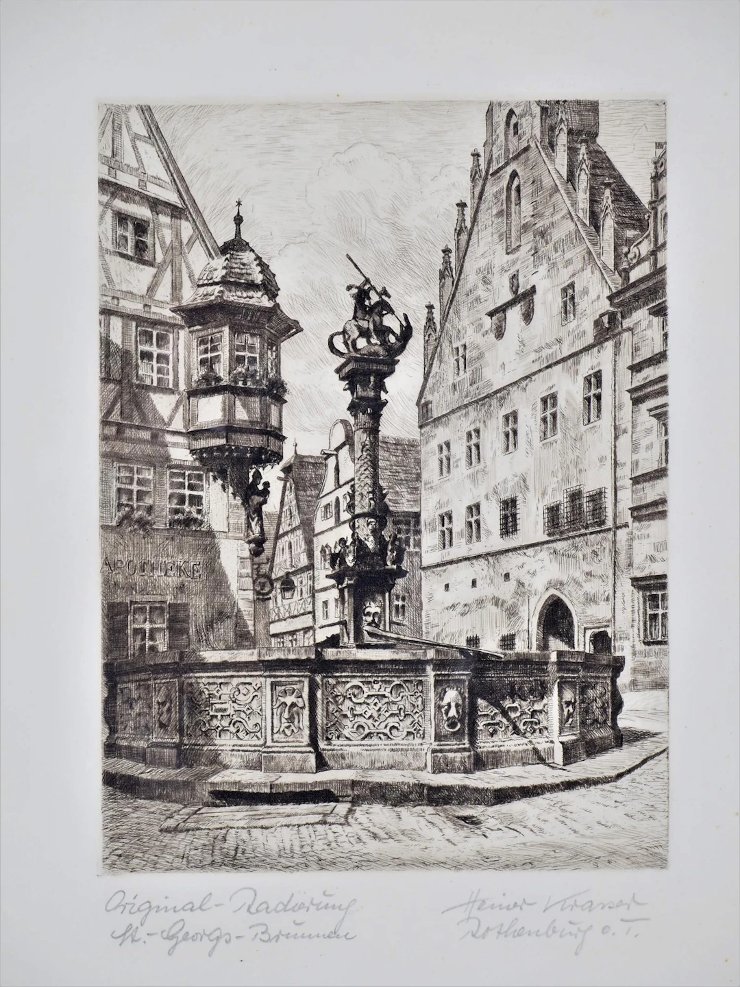 Los 256: Heiner Krasser - Radierung Rothenburg ob der Tauber
