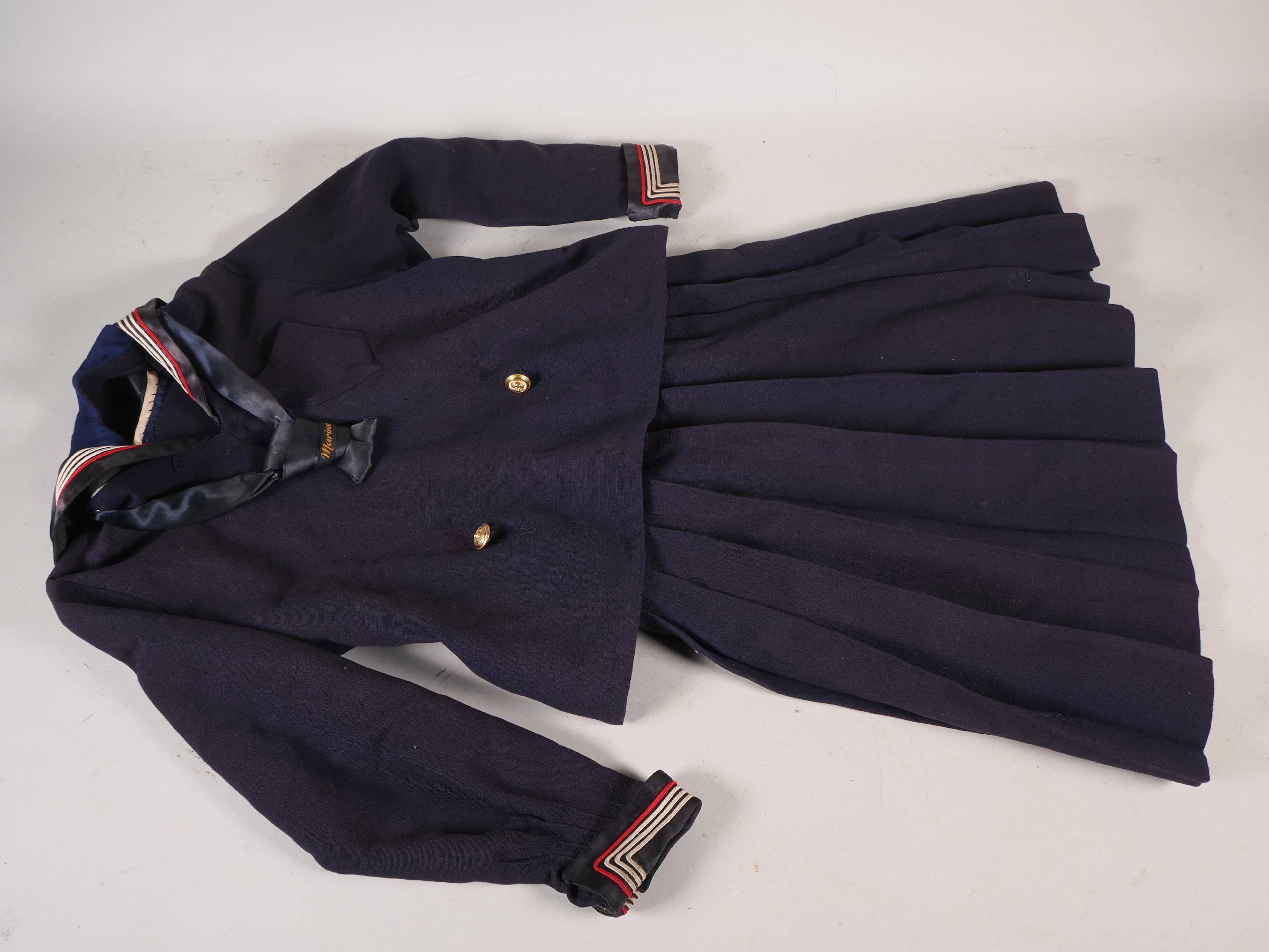 Los 2458: Original Kinderuniform für Mädchen Kleid Marine WK1