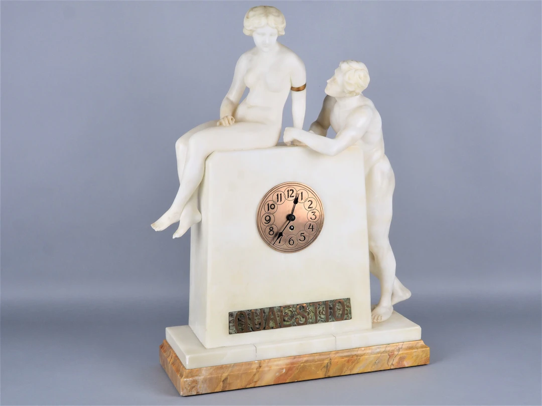 Los 851: Große Jugendstil "Figurenuhr" um 1899