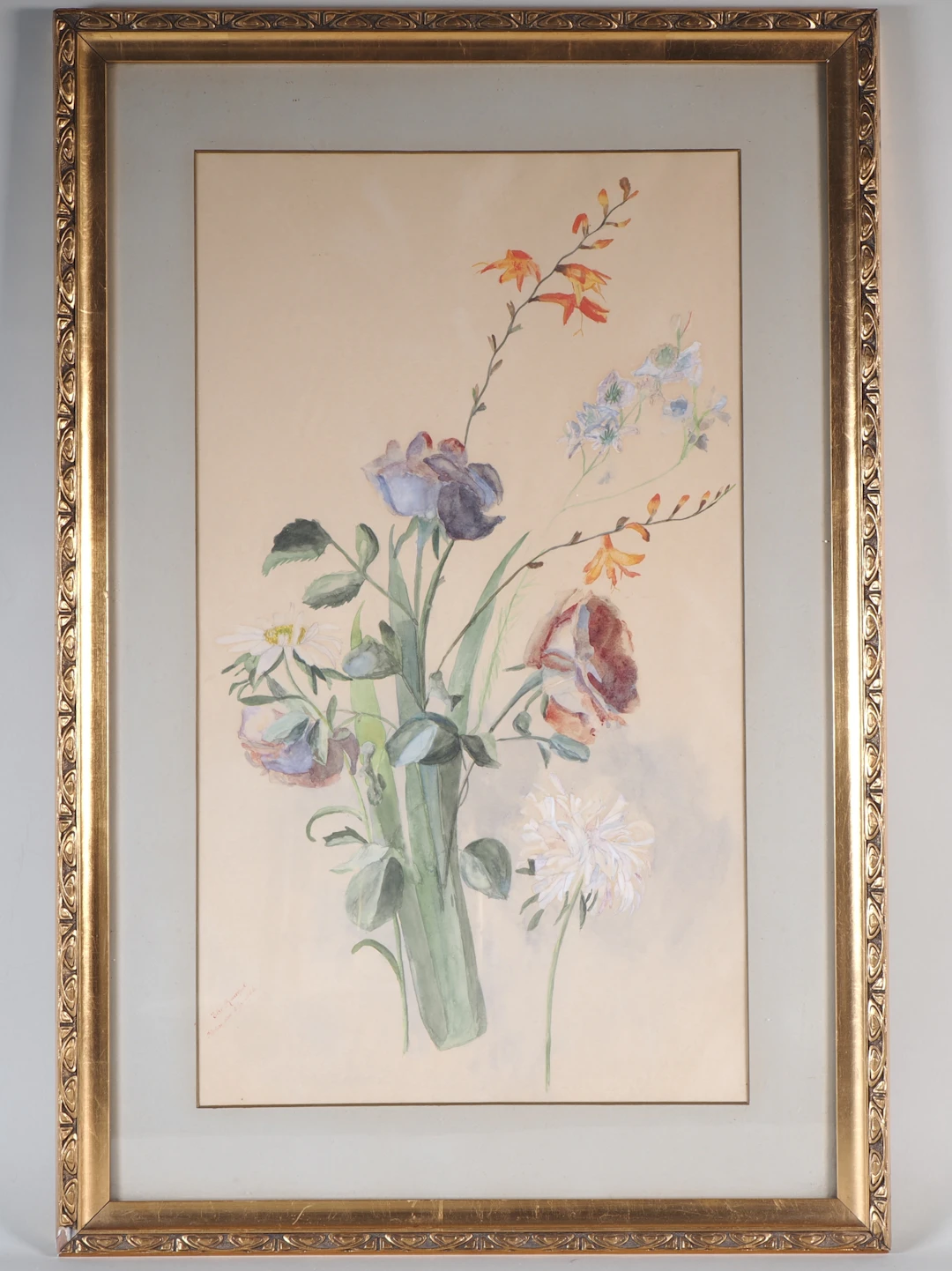 Los 5: Else Rumpel - feines Blumen Aquarell, Berlin 1906