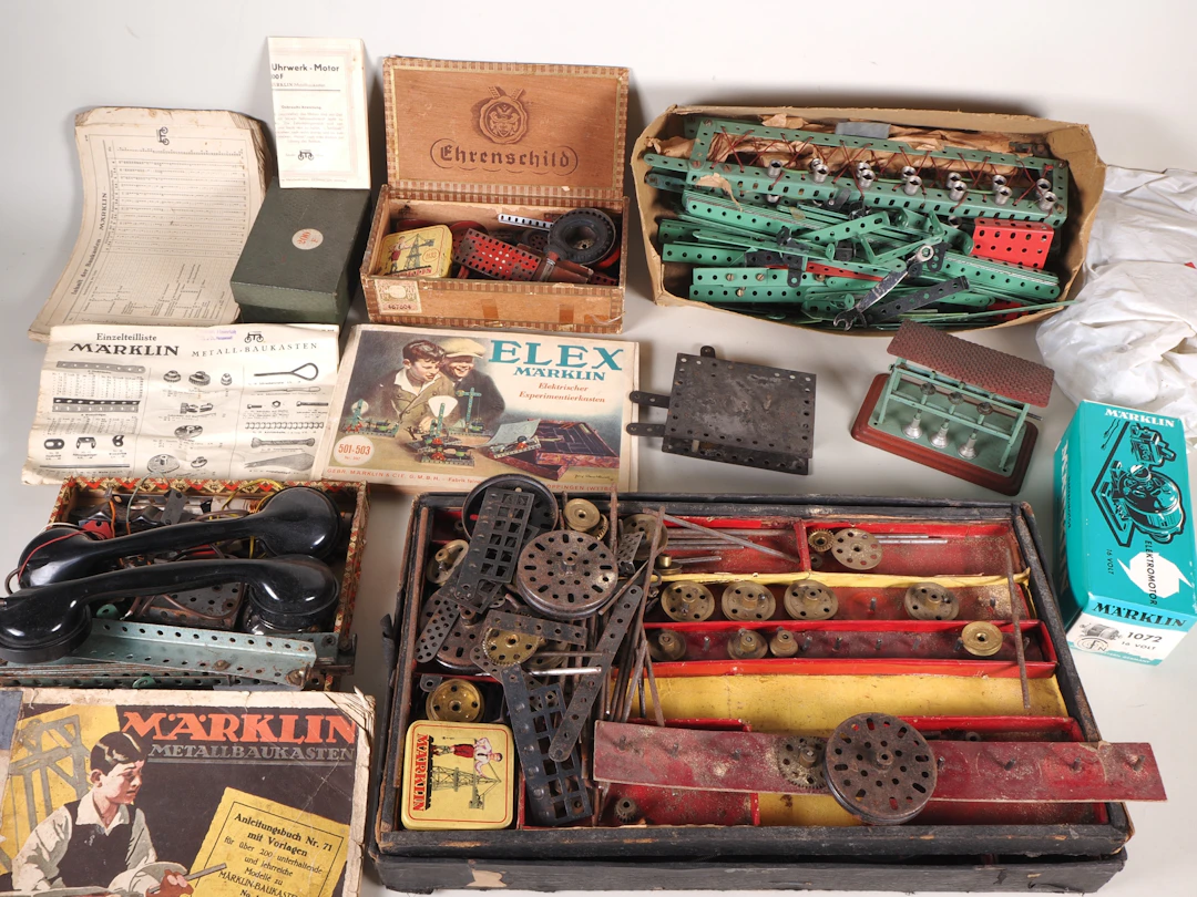 Los 1689: Märklin Metallbaukasten Konvolut, auch ELEX, 1930/40er