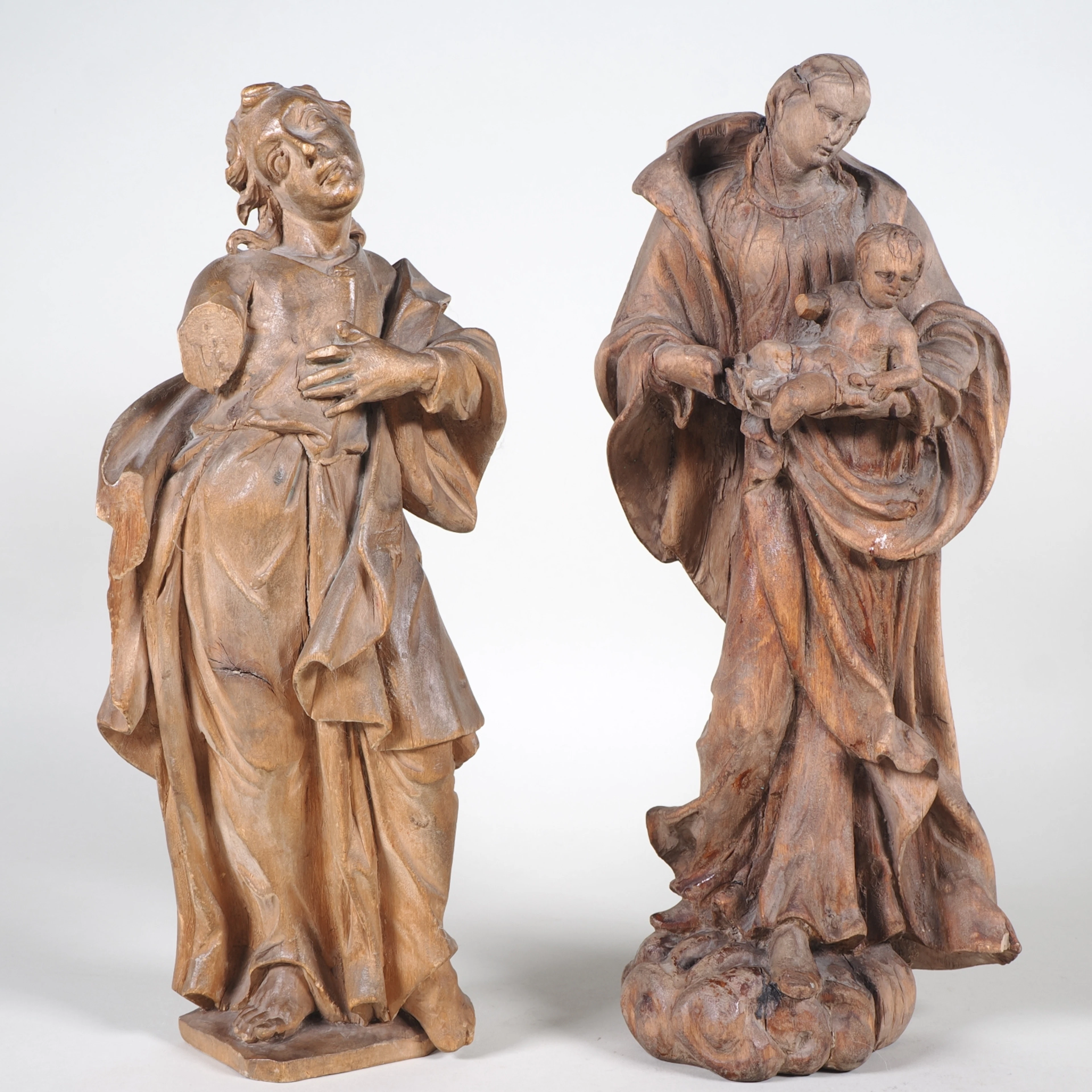 Los 1170: Paar Barock Heiligenfiguren, 18. Jh.
