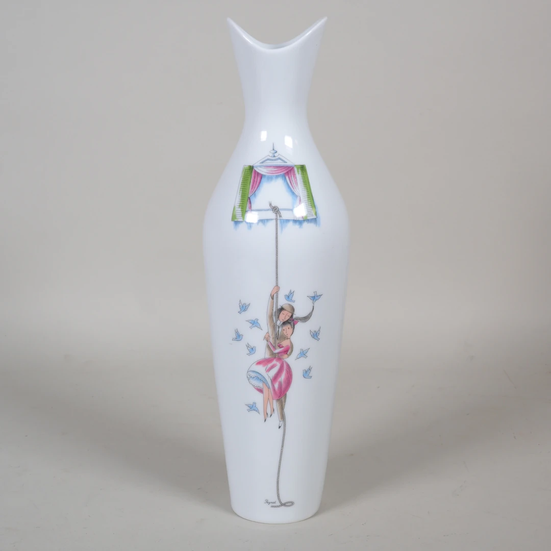Los 489: Rosenthal "Peynet" Porzellan Vase mit Liebespaar, Mid Century