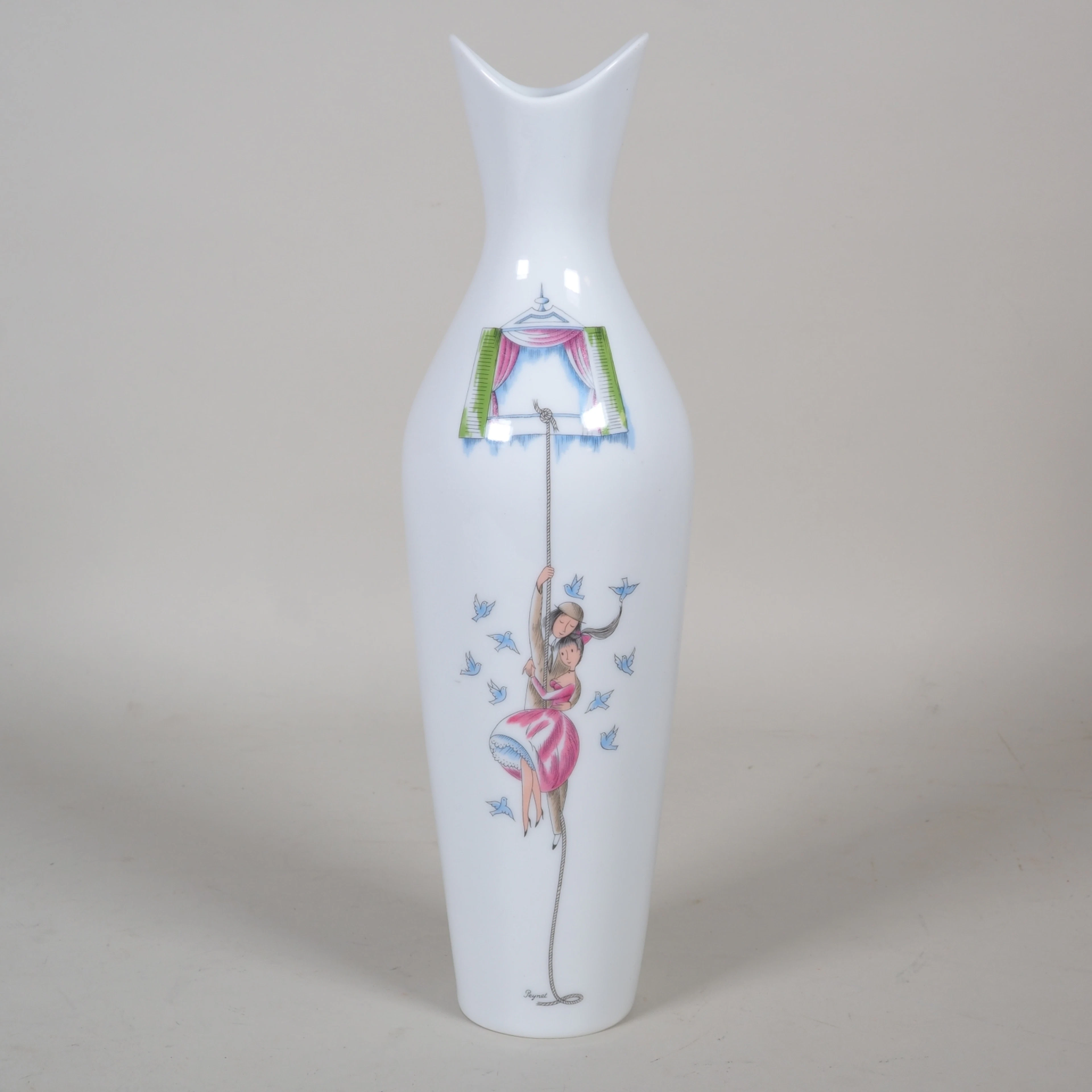 Los 489: Rosenthal "Peynet" Porzellan Vase mit Liebespaar, Mid Century