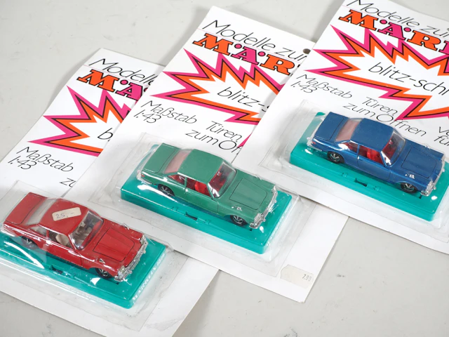Los 1983: 3x Märklin RAK Nr. 1814 BMW 3000 V8 in OVP, alle Farben