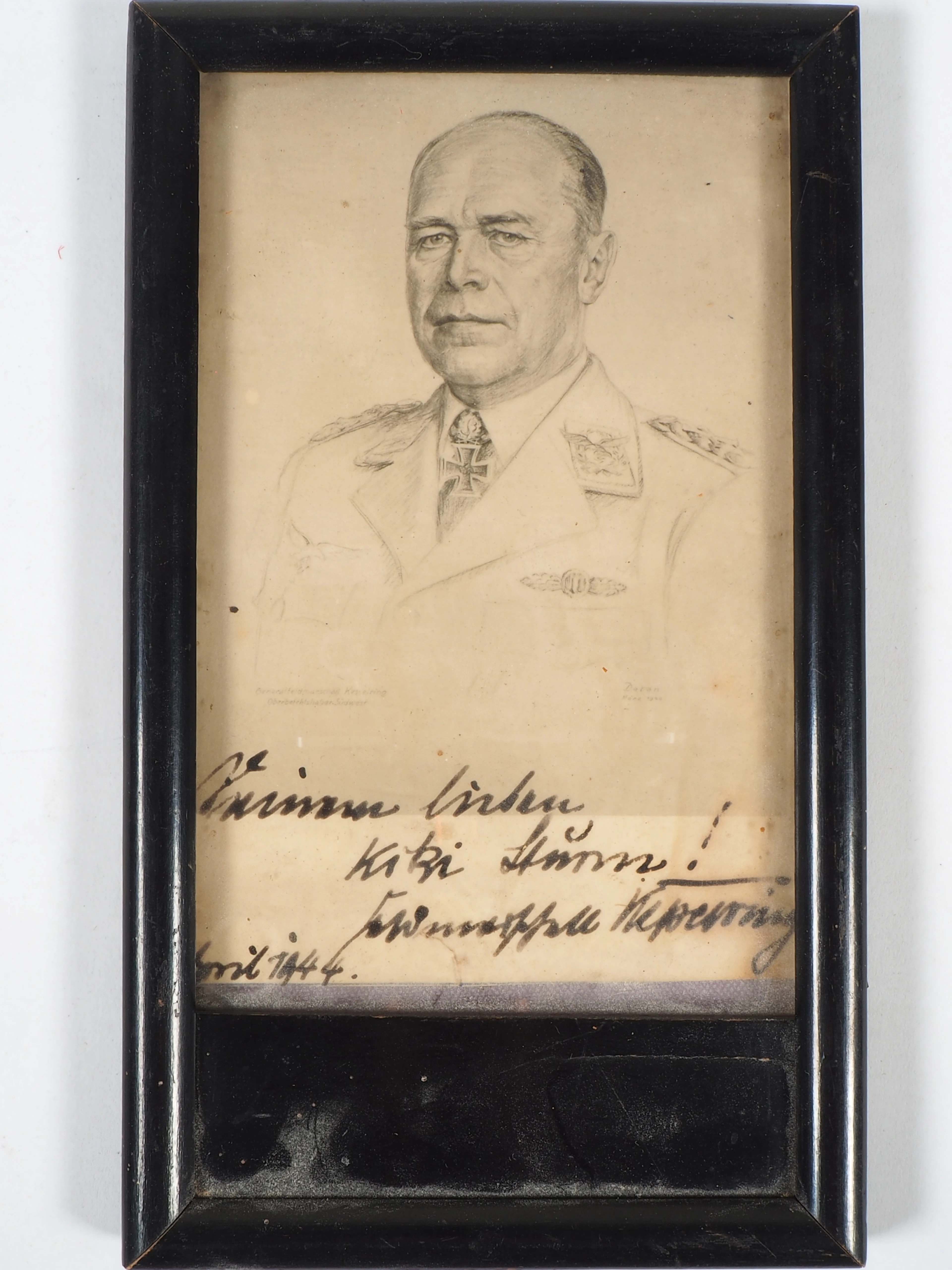 Los 2144: Generalfeldmarschall Kesselring Brillantenträger Autogramm gerahmt