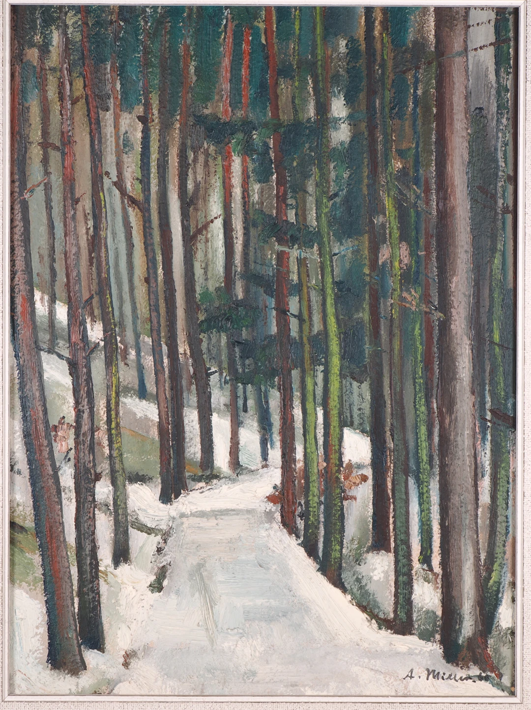 Los 124: A. Miller - Verschneiter Waldweg, 1965