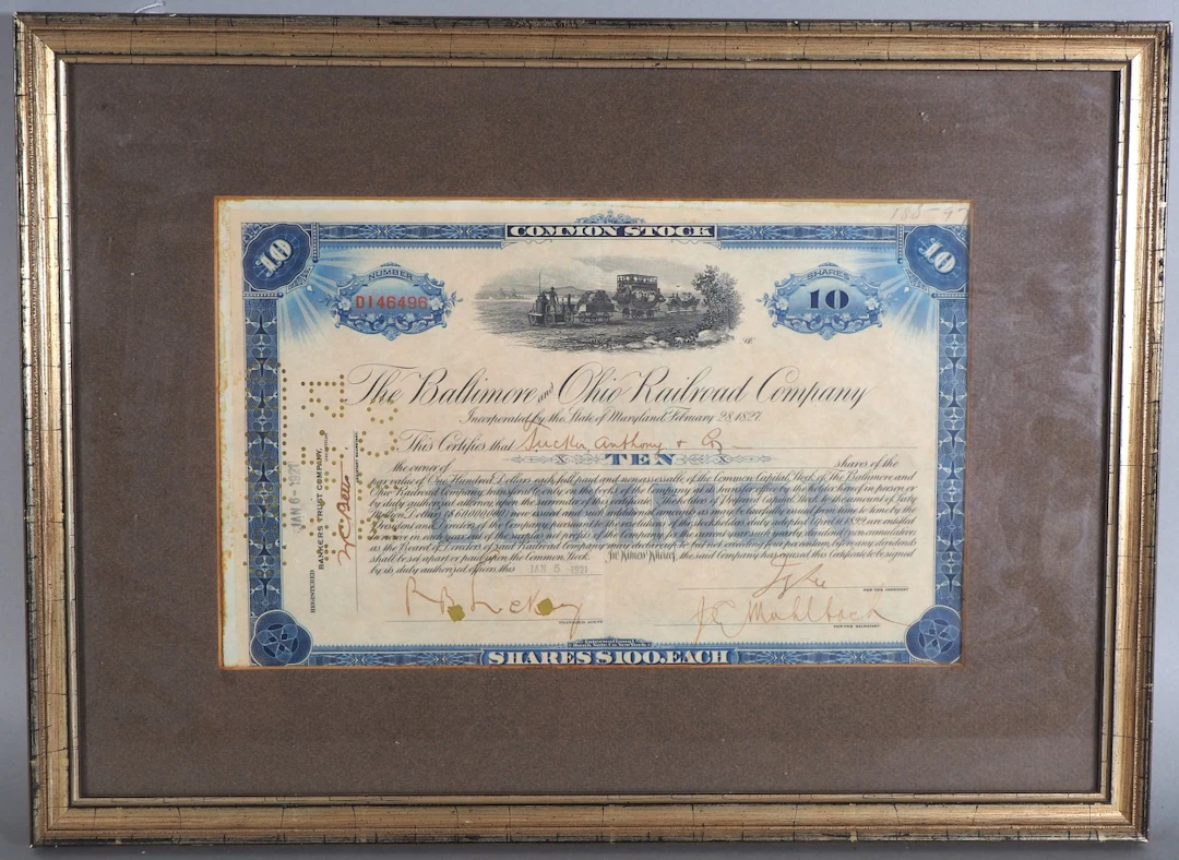 Los 1601: Aktie der Eisenbahngesellschaft Common Stock, 1921