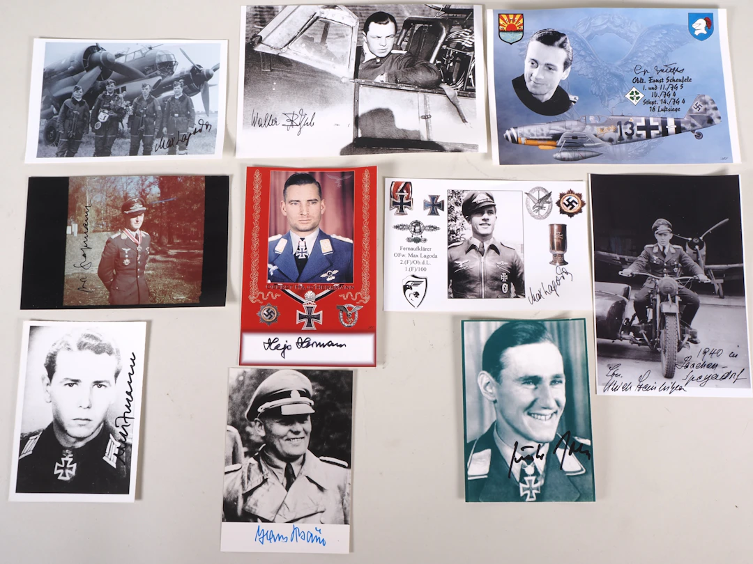 Los 2455: Sammlung Autogramme Ritterkreuzträger Nachkriegszeit Luftwaffe WK2