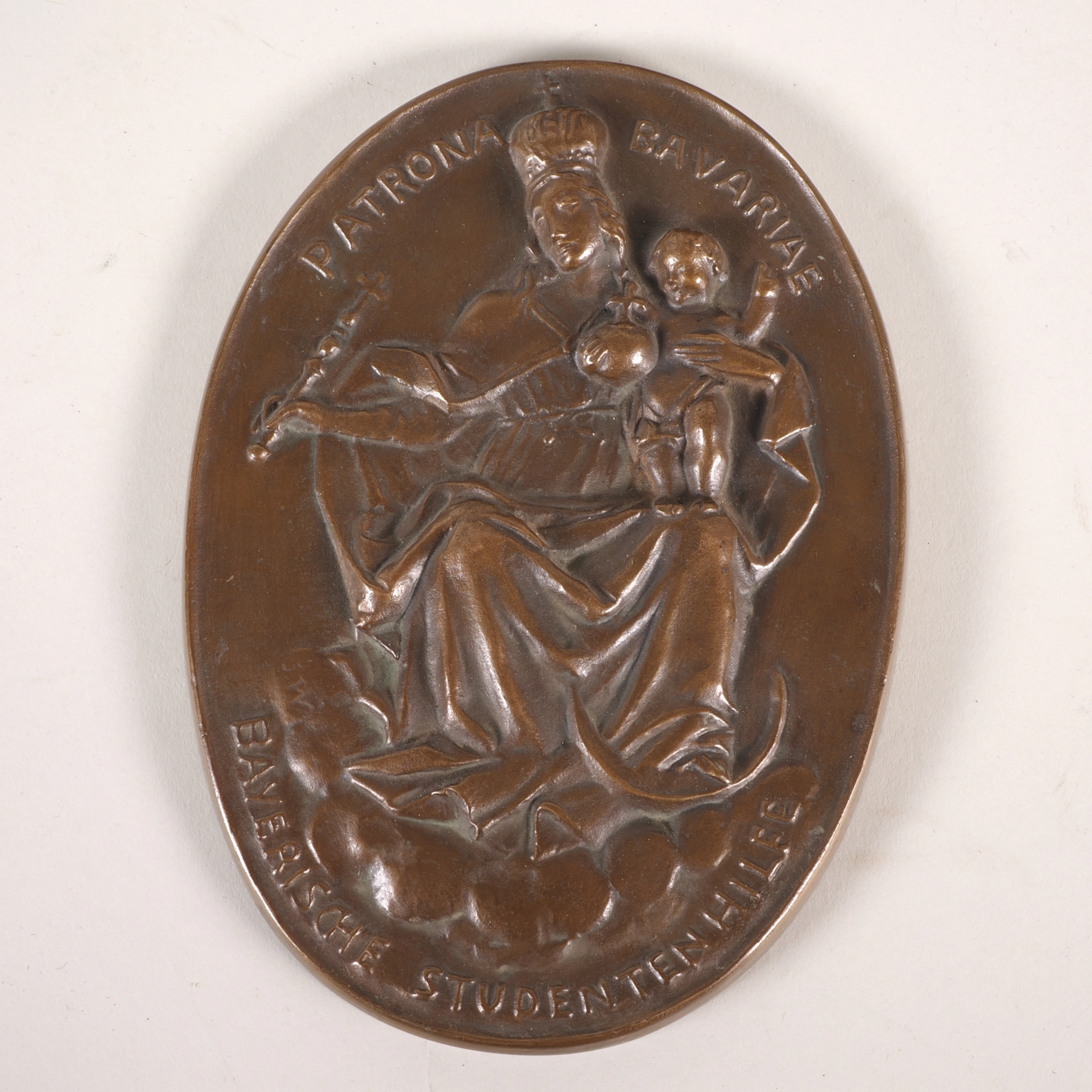 Los 1475: Bayerische Studentenhilfe Patrona Bavariae Bronzeplakette