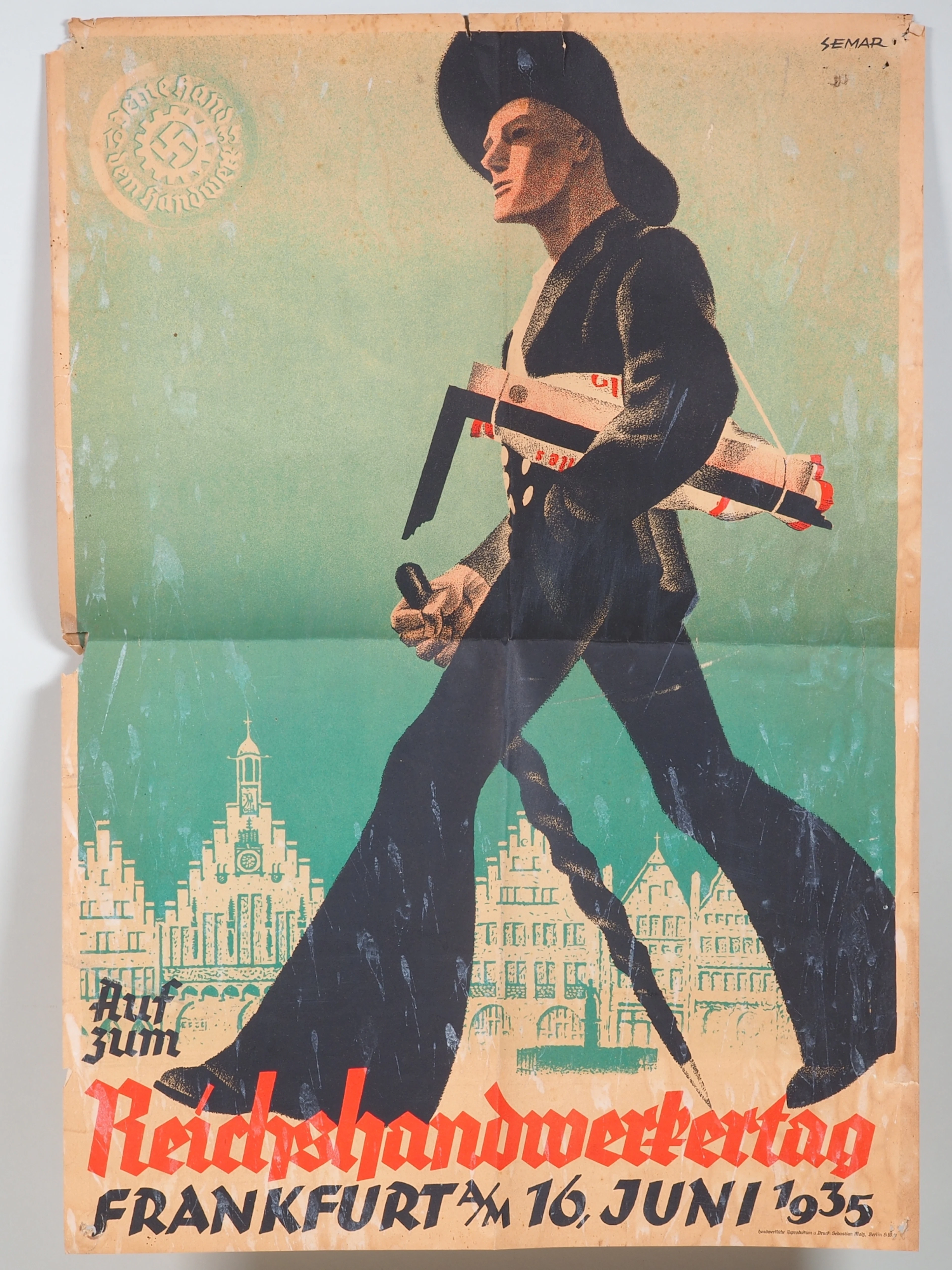Los 2320: Plakat 3.Reich Frankfurt Reichshandwerkertag 1935 DAF