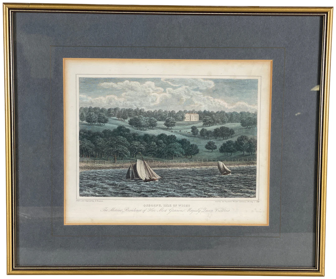 Los 283: George Brannon, Osborne, Isle of Wight, Handkolorierter Stich, 1844