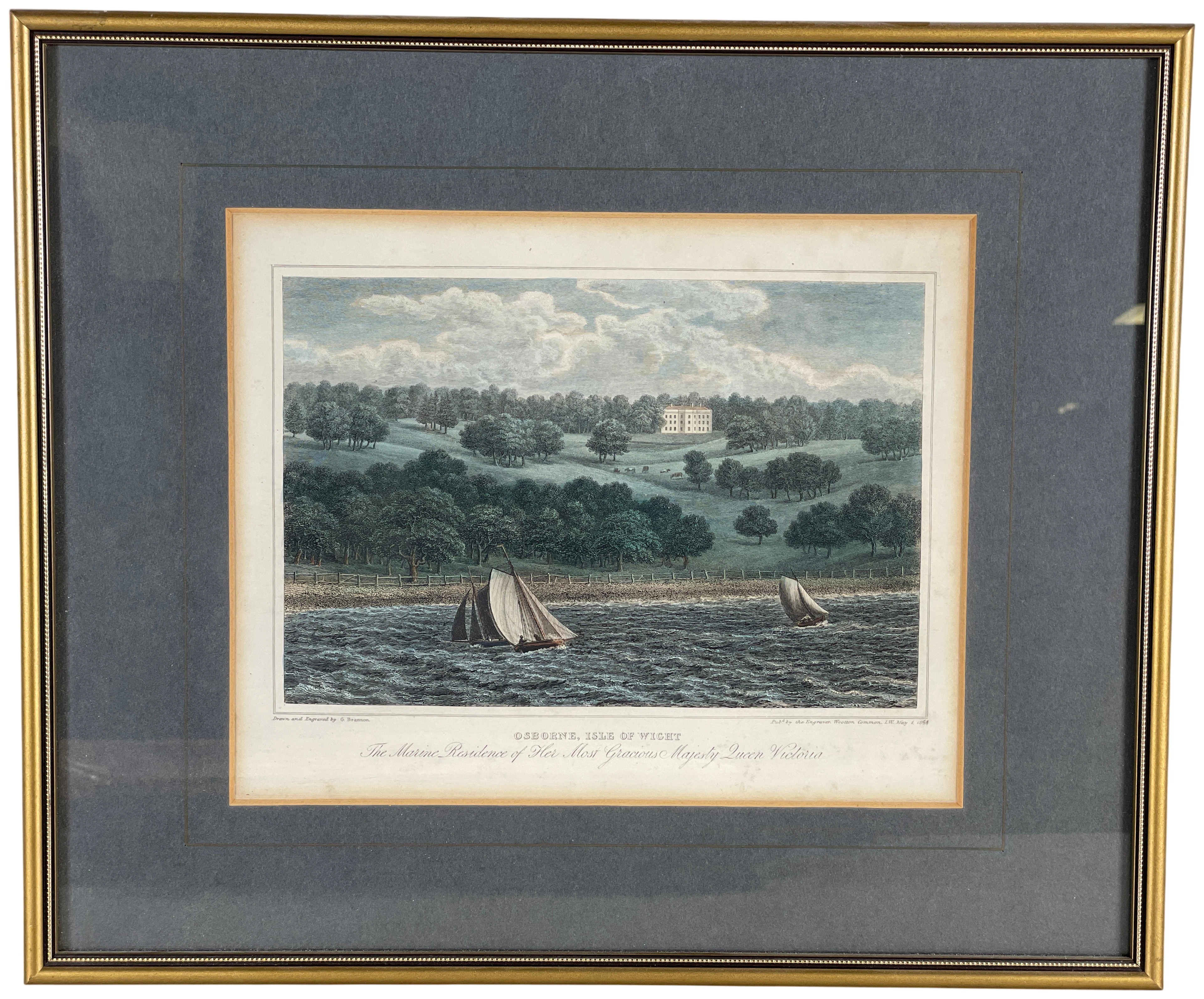Los 283: George Brannon, Osborne, Isle of Wight, Handkolorierter Stich, 1844